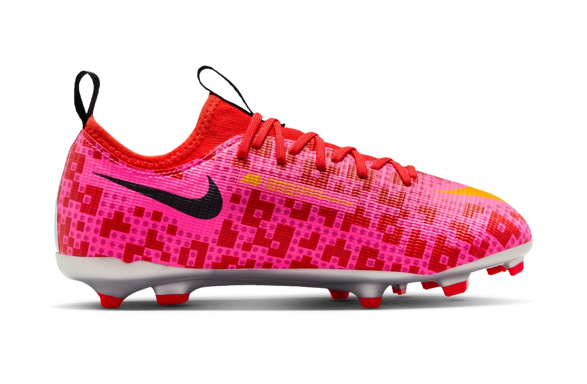 LEGO x Nike Jr. Mercurial Vapor Academy Pixel Camo Rush Red