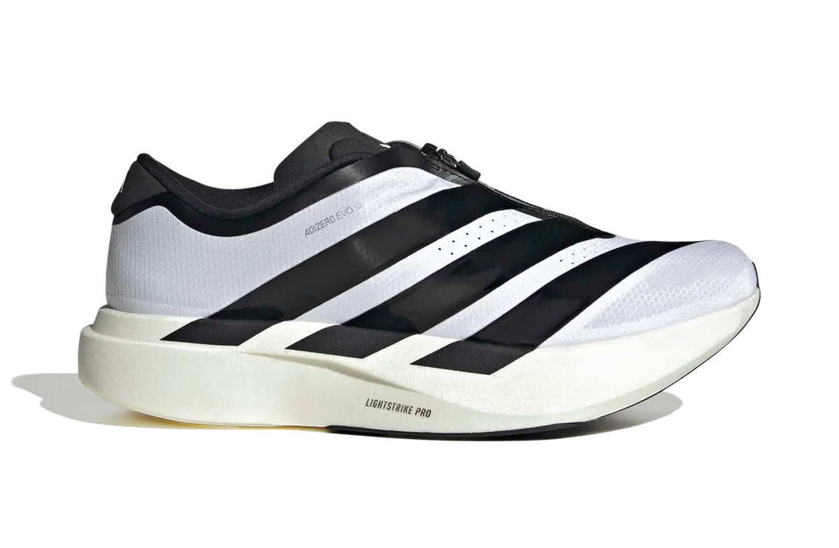 adidas Adizero Evo SL Zip White Black adidas Adizero Evo SL Zip White Black
