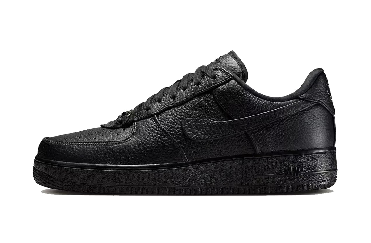 Nike Air Force 1 Low Black Leather Loafer Buckle