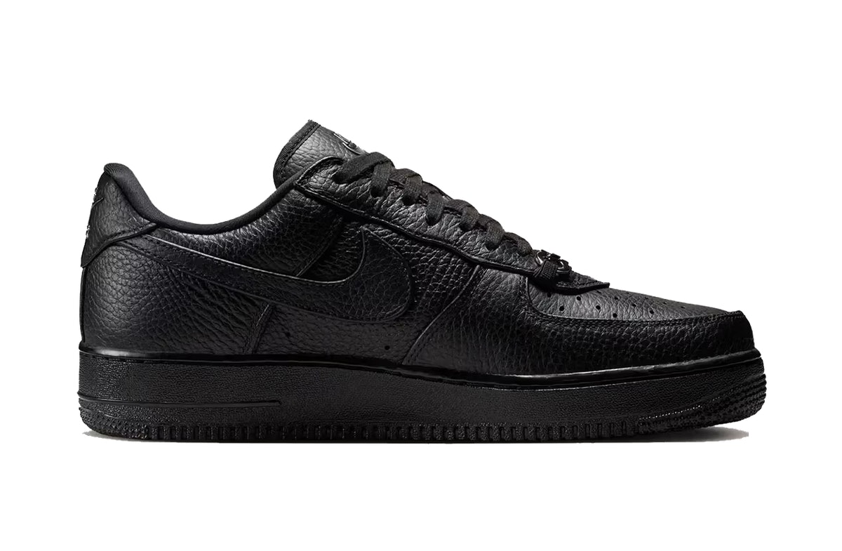 Nike Air Force 1 Low Black Leather Loafer Buckle