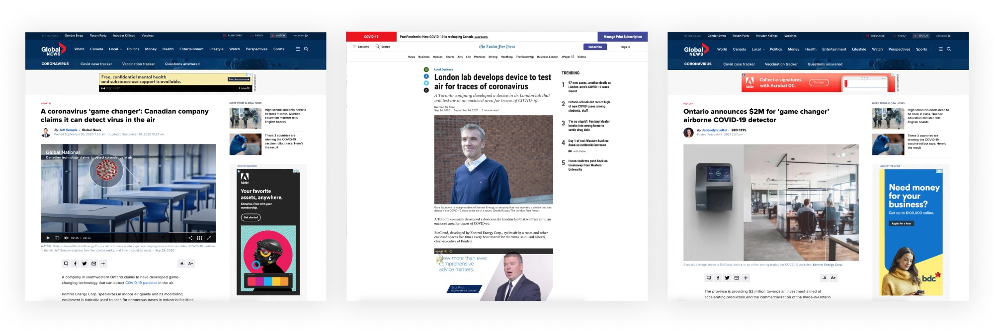 News coverage of Kontrol Biocloud product