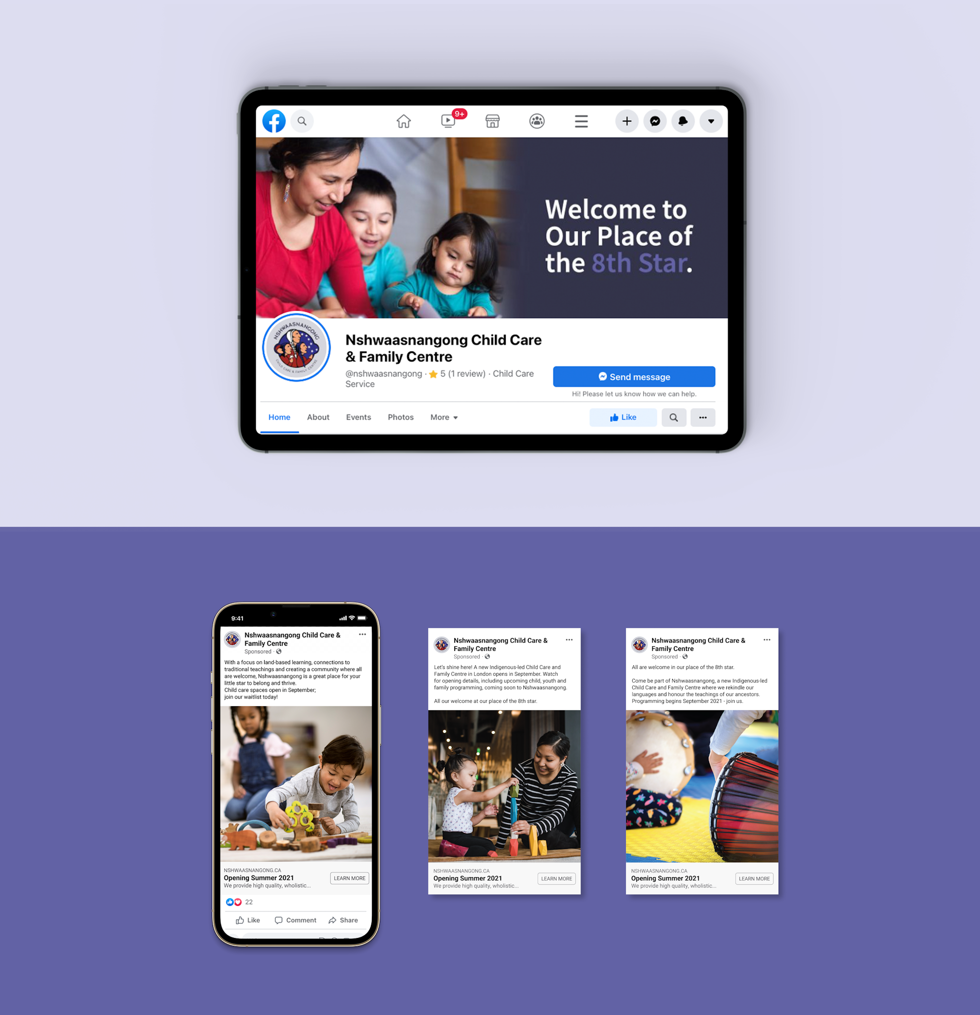 Nshwaasnangong Facebook page and paid Facebook ads