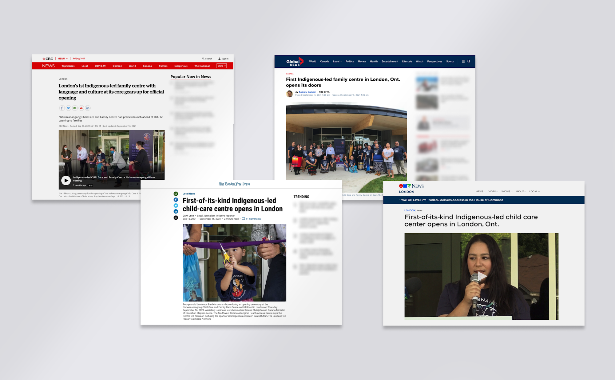 News articles about Nshwaasnangong centre opening
