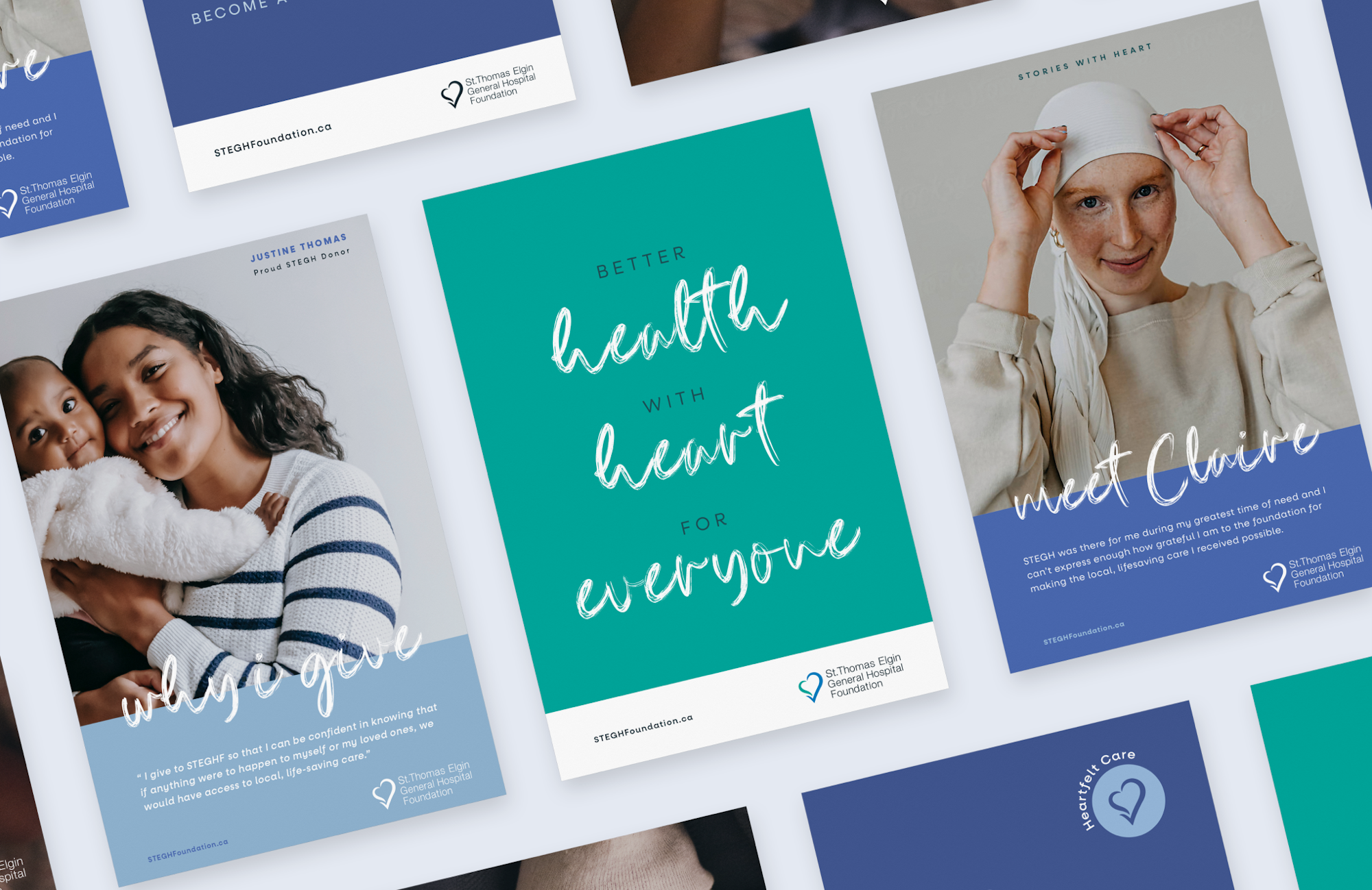 Poster mockups. Better health with heart for everyone. 