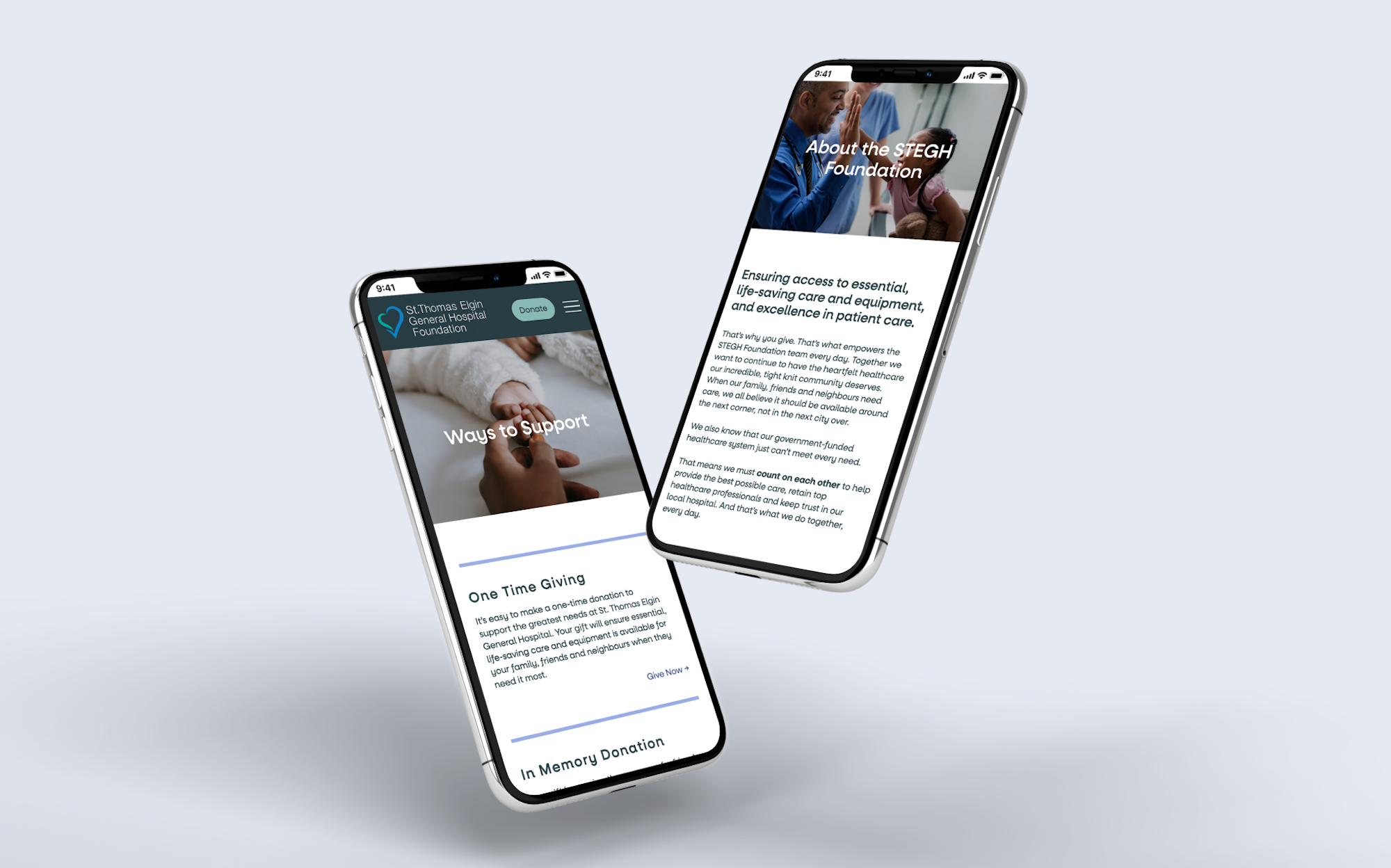 STEGHF website on mobile device