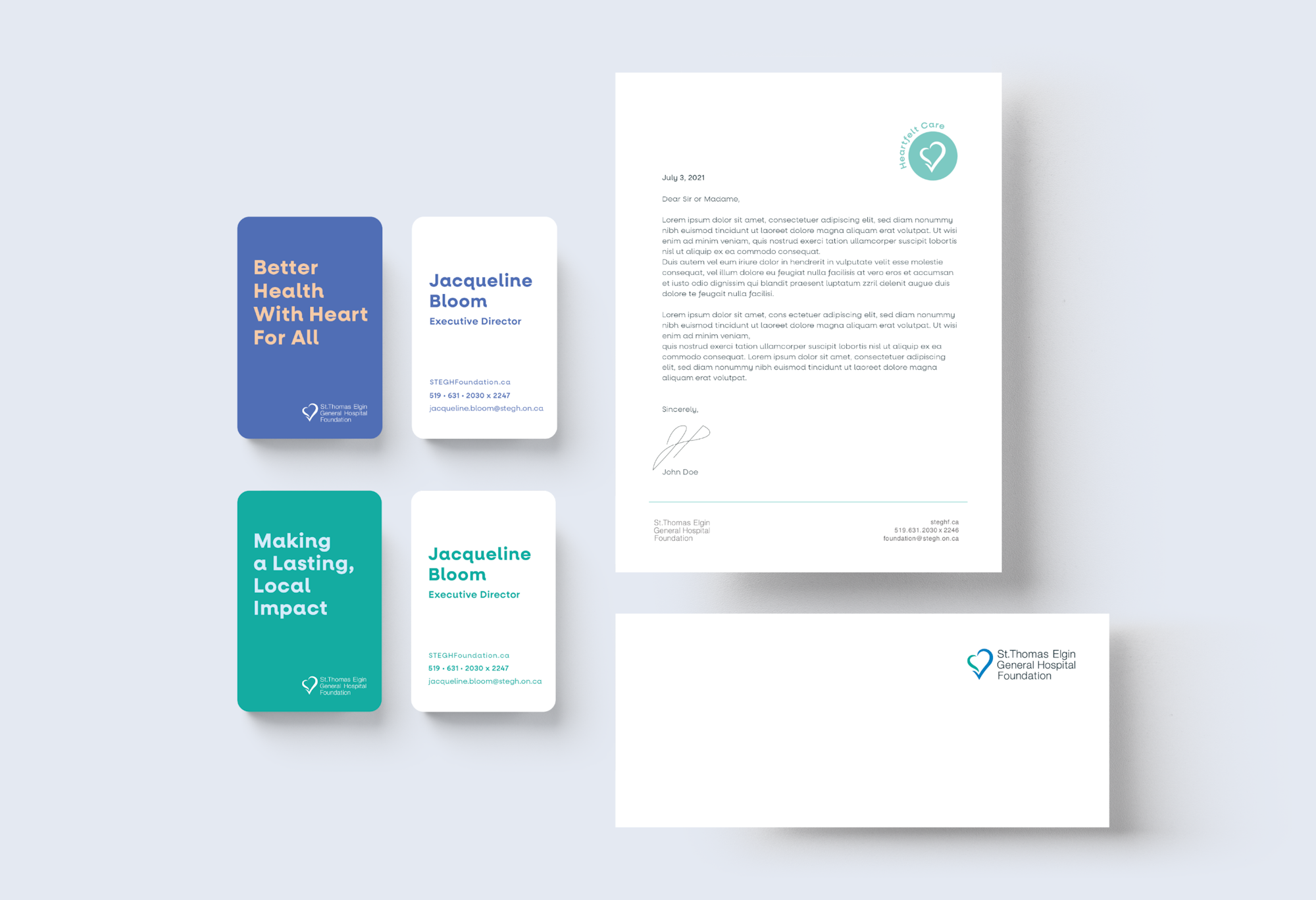 letterhead, envelope and business cards