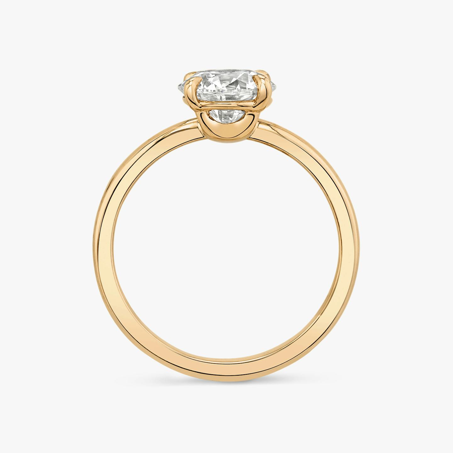 The Hover | Round Brilliant | 14k | 14k Rose Gold | Band: Plain | Carat weight: 1 | Diamond orientation: vertical