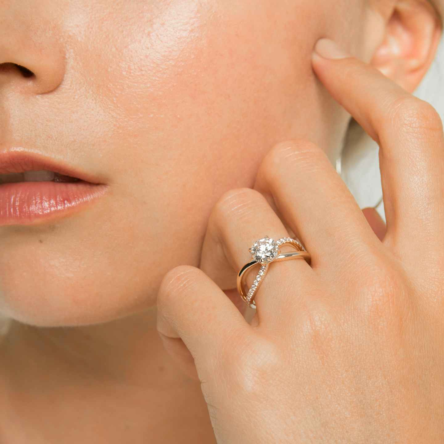 Closeup image of Twist Engagement Ring