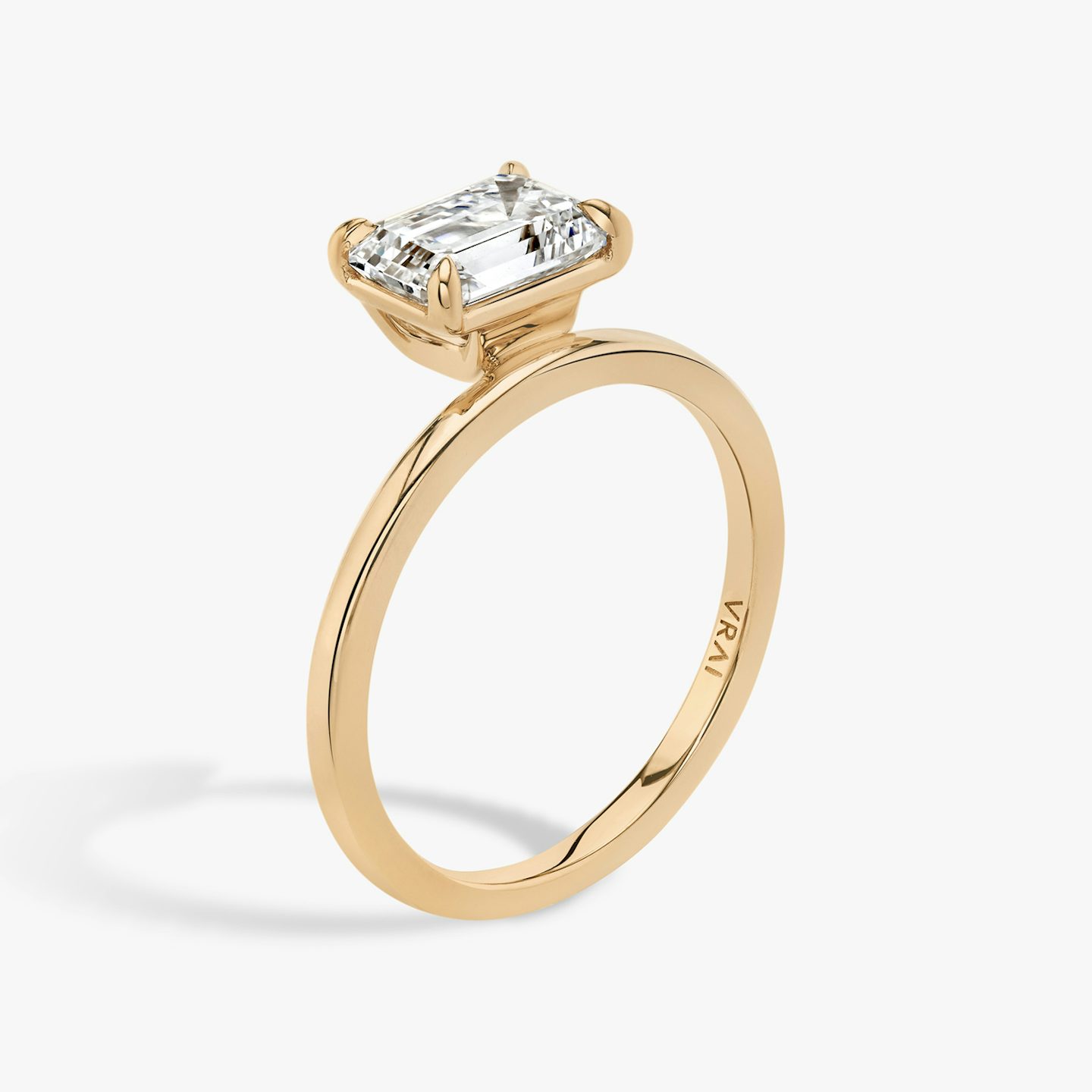 The Hover | Emerald | 14k | 14k Rose Gold | Band: Plain | Diamond orientation: vertical | Carat weight: See full inventory