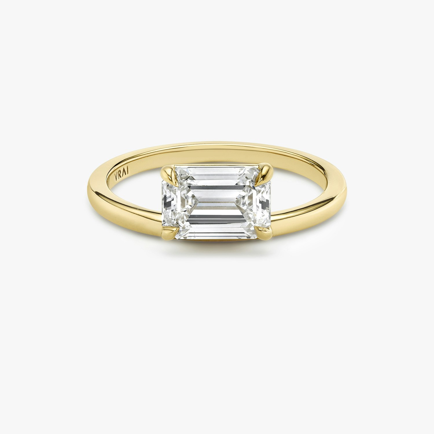 Hover Emerald Engagement Ring | 18k Yellow Gold