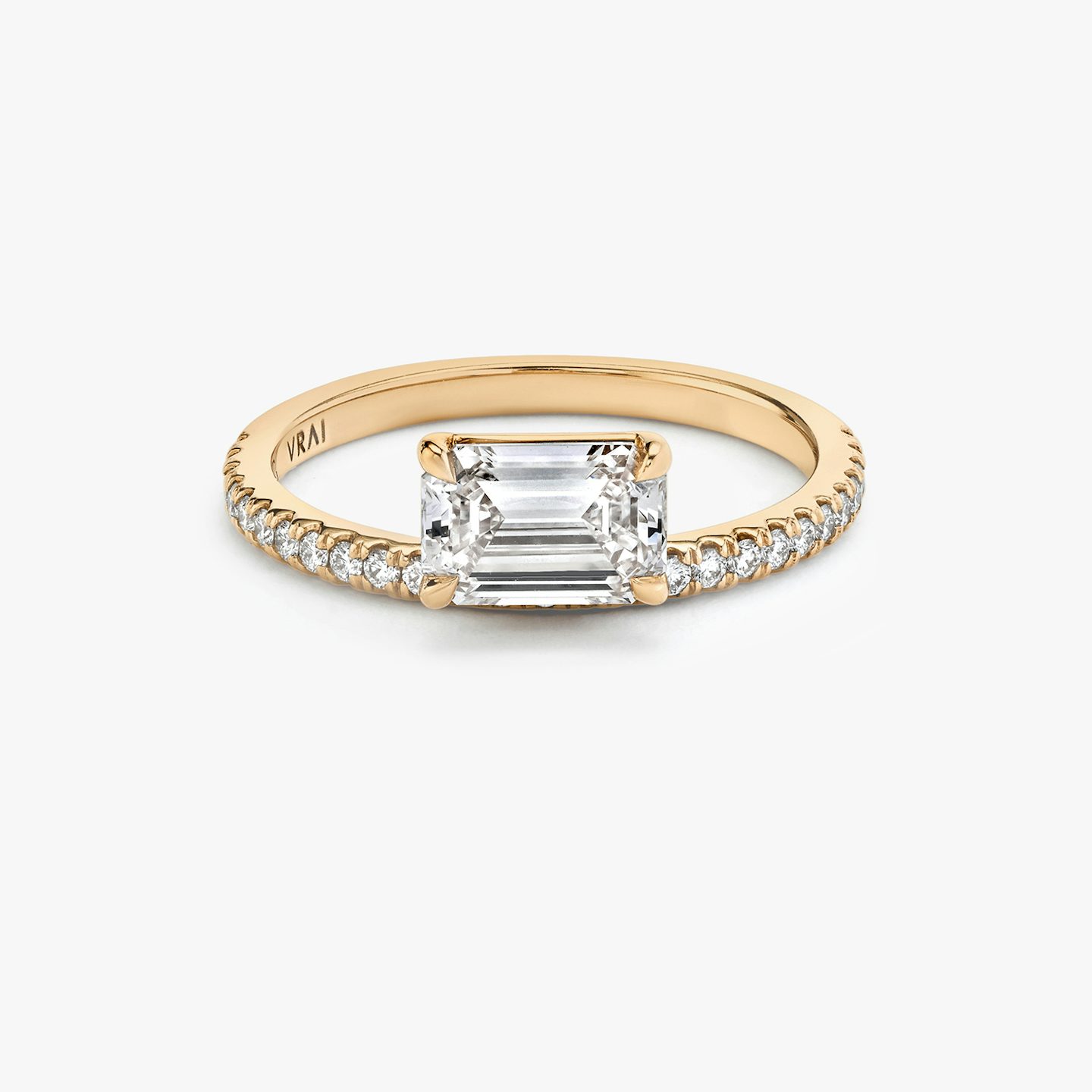 Hover | Emerald | 14k | 14k Roségold | Ring: Pavé | Diamantausrichtung: vertical | Karatgewicht: Gesamtbestand ansehen
