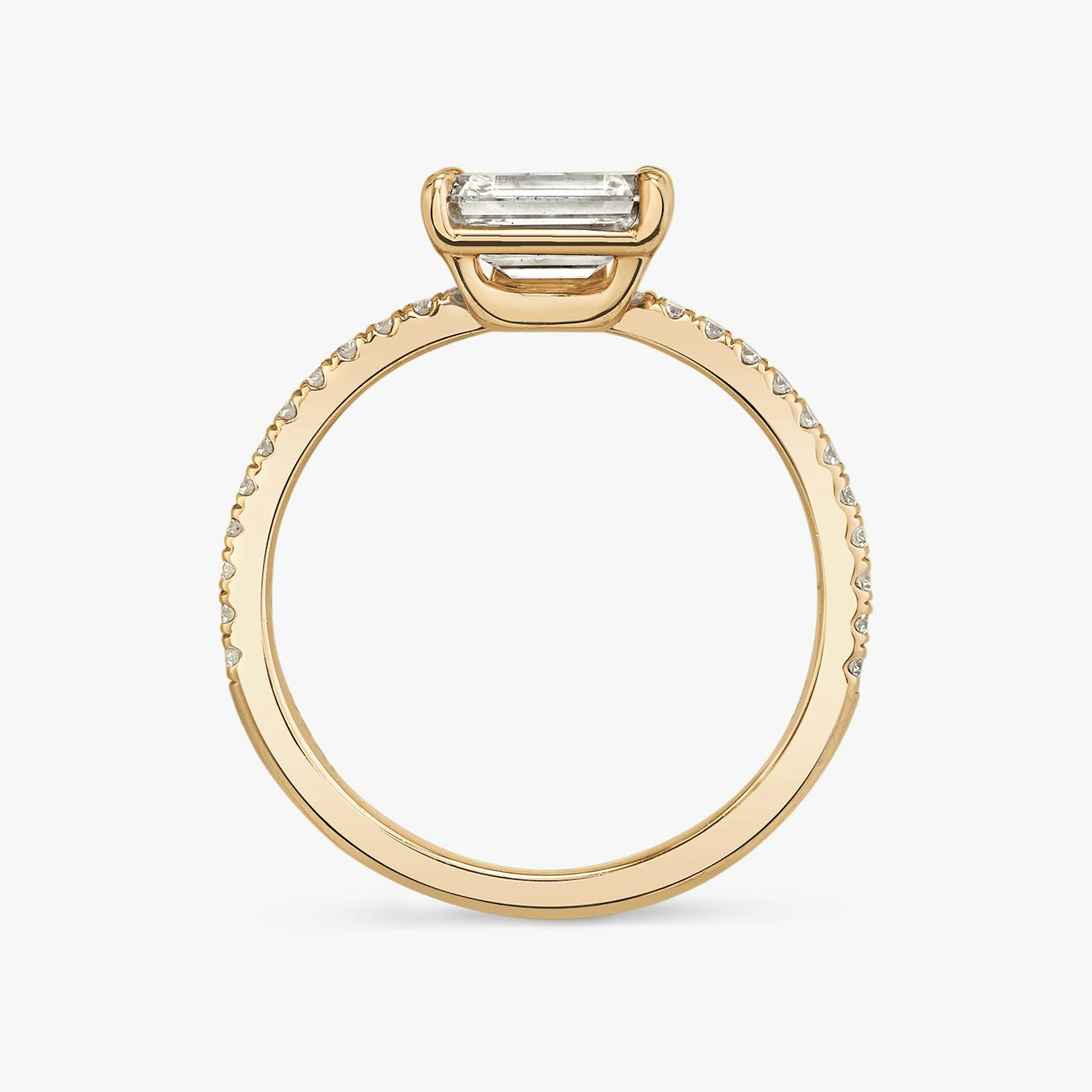 The Hover | Emerald | 14k | 14k Rose Gold | Band: Pavé | Diamond orientation: vertical | Carat weight: See full inventory