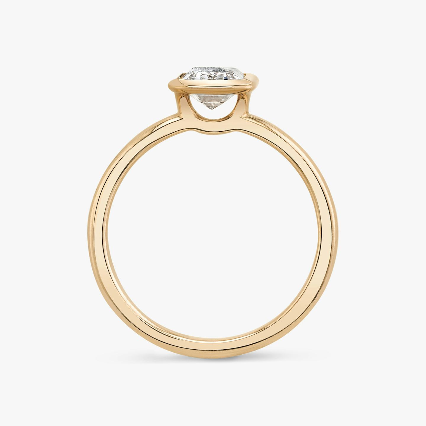 The Signature Bezel | Emerald | 14k | 14k Rose Gold | Band: Plain | Diamond orientation: vertical | Carat weight: See full inventory