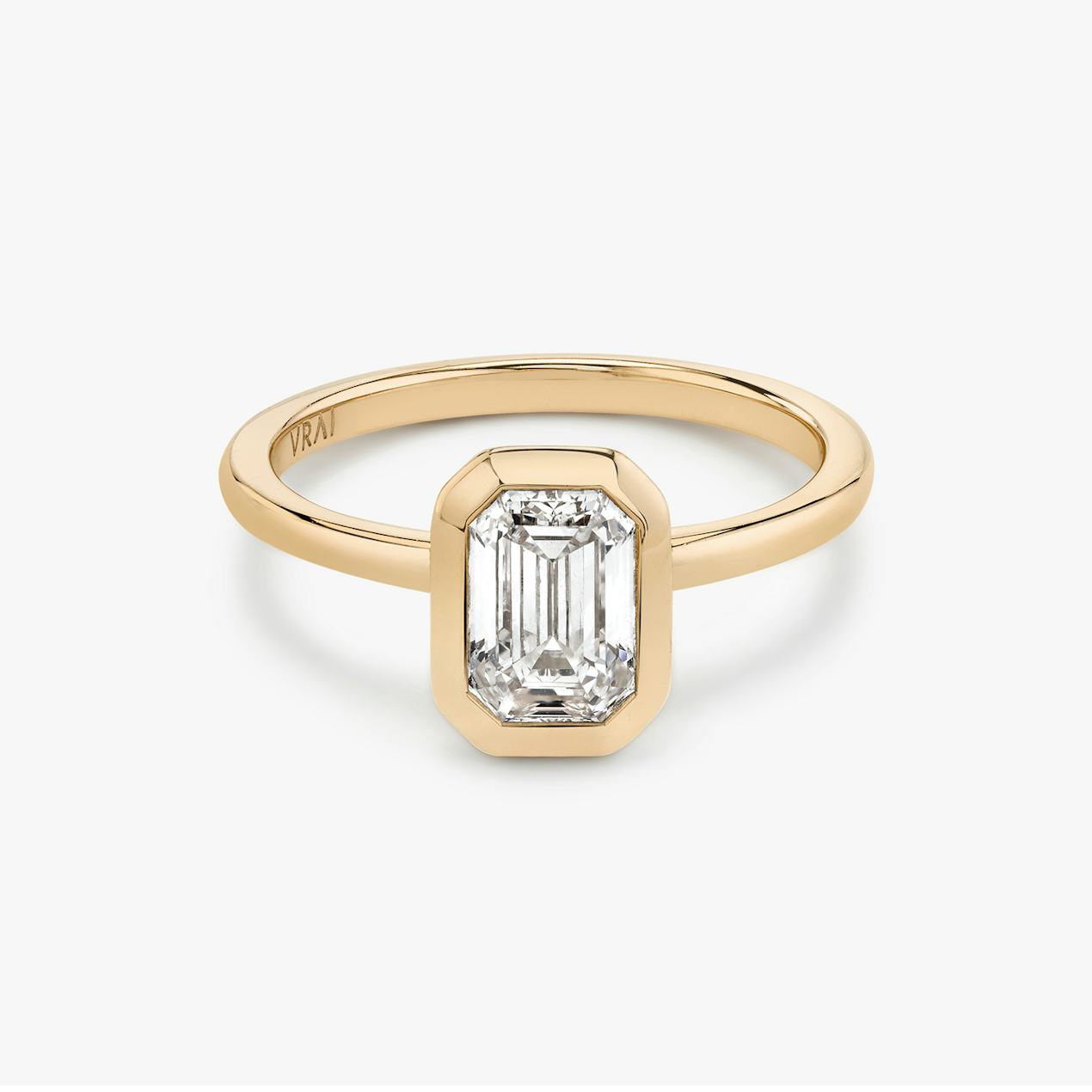 Emerald Diamond Bezel Ring