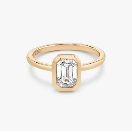 Emerald Diamond Bezel Ring
