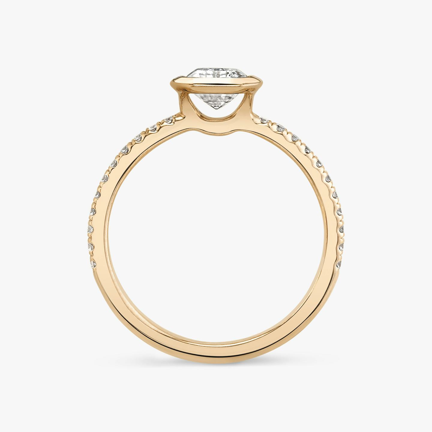 The Signature Bezel | Emerald | 14k | 14k Rose Gold | Band: Pavé | Diamond orientation: vertical | Carat weight: See full inventory