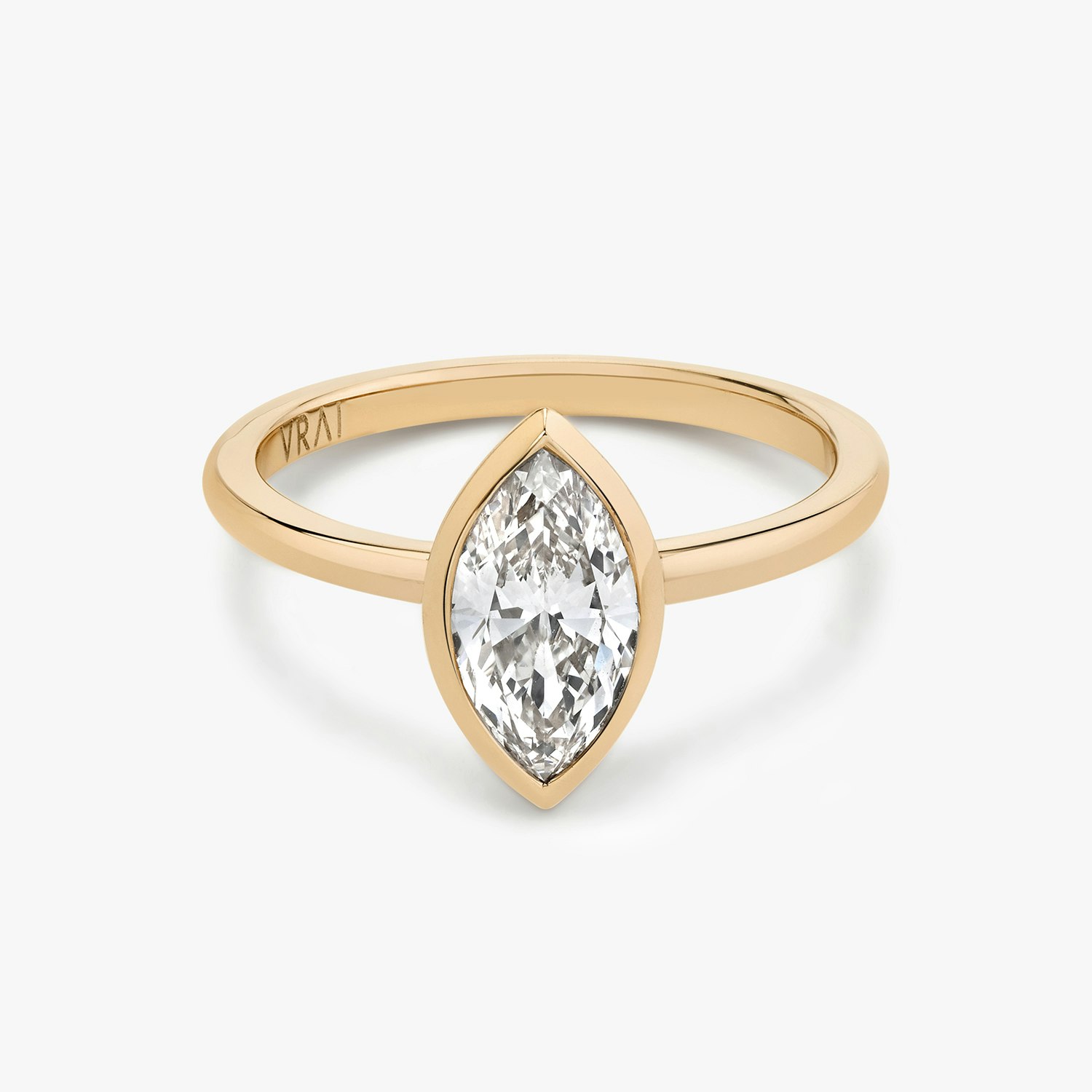 Signature Bezel Marquise Engagement Ring | 14k Rose Gold