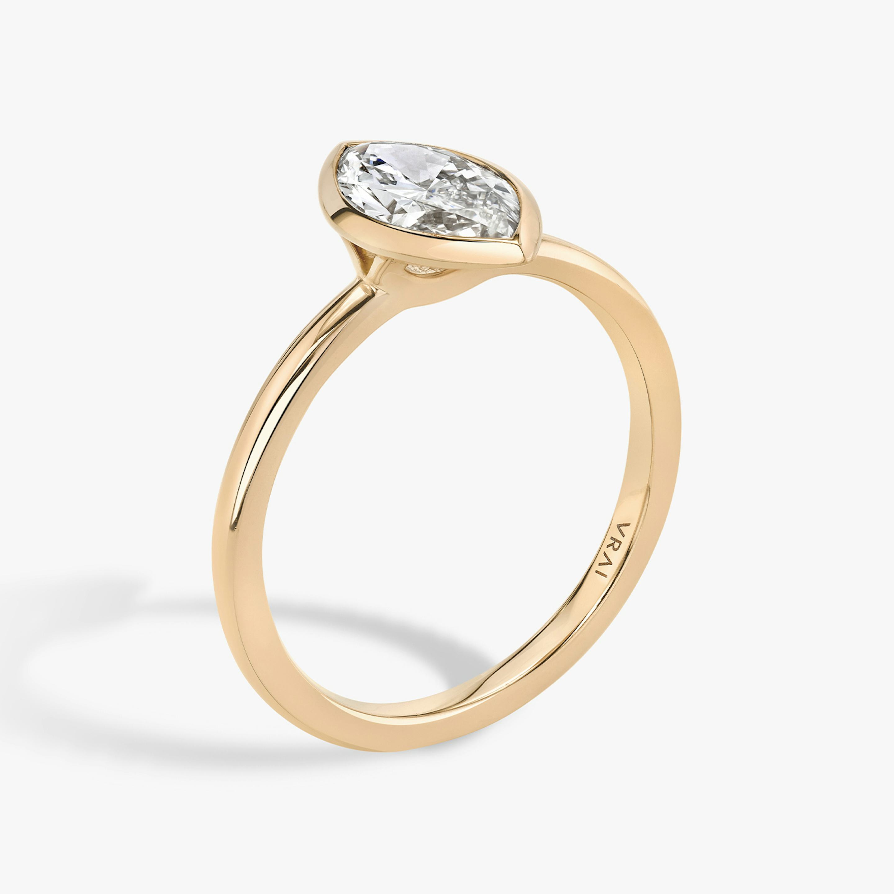 The Signature Bezel | Pavé Marquise | 14k | 14k Rose Gold | Band: Plain | Diamond orientation: vertical | Carat weight: See full inventory