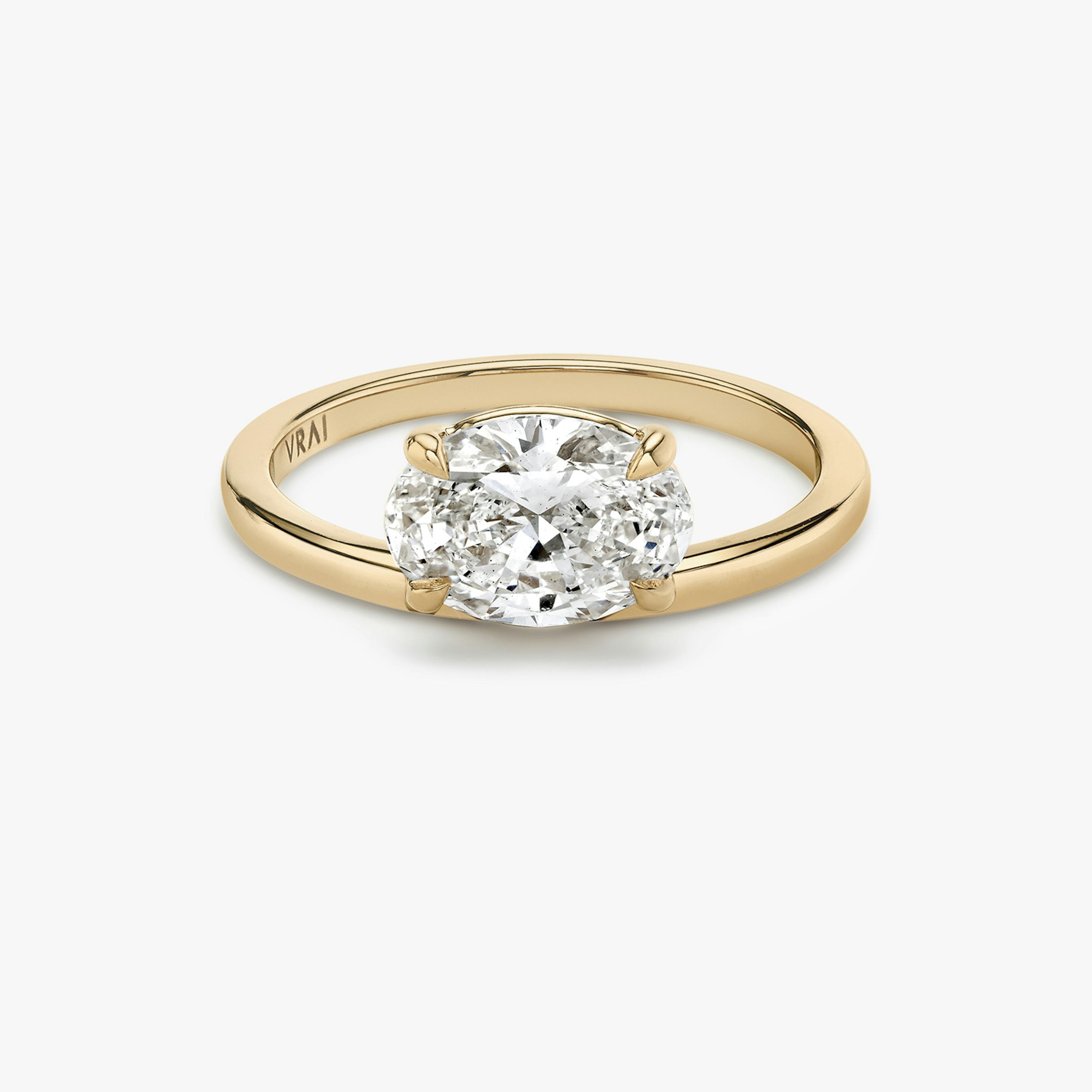 The Hover | Oval | 14k | 14k Rose Gold | Band: Plain | Diamond orientation: vertical | Carat weight: See full inventory