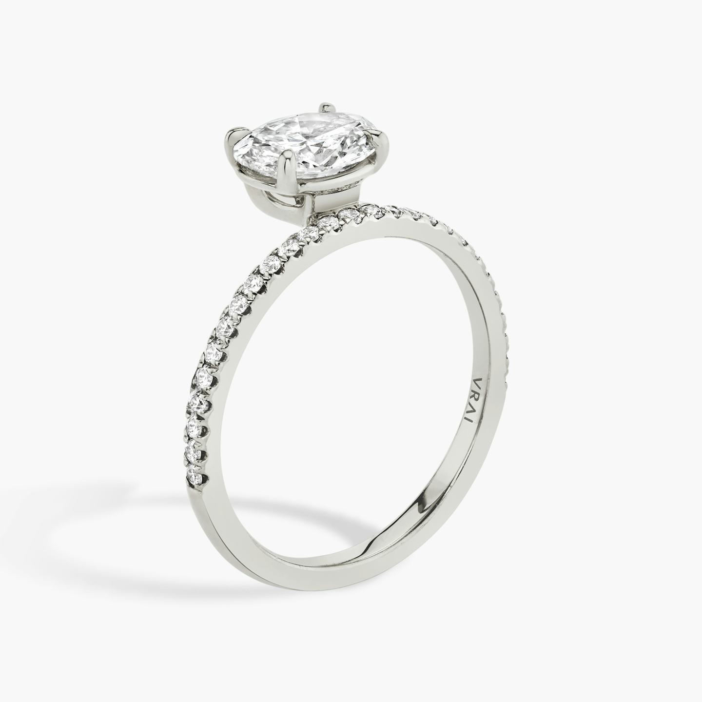 The Hover | Oval | 18k | 18k White Gold | Band: Pavé | Diamond orientation: vertical | Carat weight: See full inventory