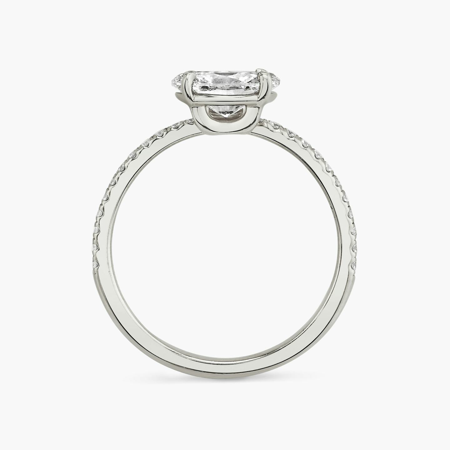 The Hover | Oval | Platinum | Band: Pavé | Diamond orientation: vertical | Carat weight: See full inventory