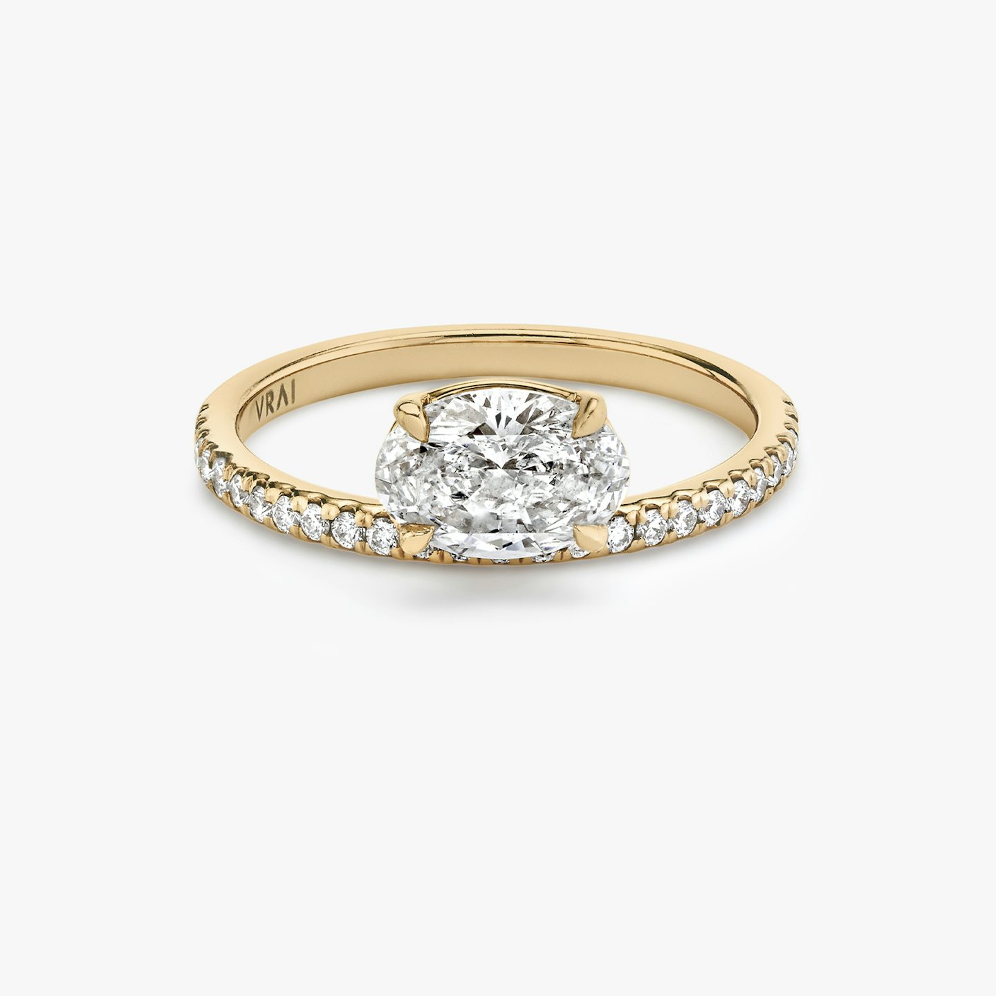 The Hover | Oval | 14k | 14k Rose Gold | Band: Pavé | Diamond orientation: vertical | Carat weight: See full inventory