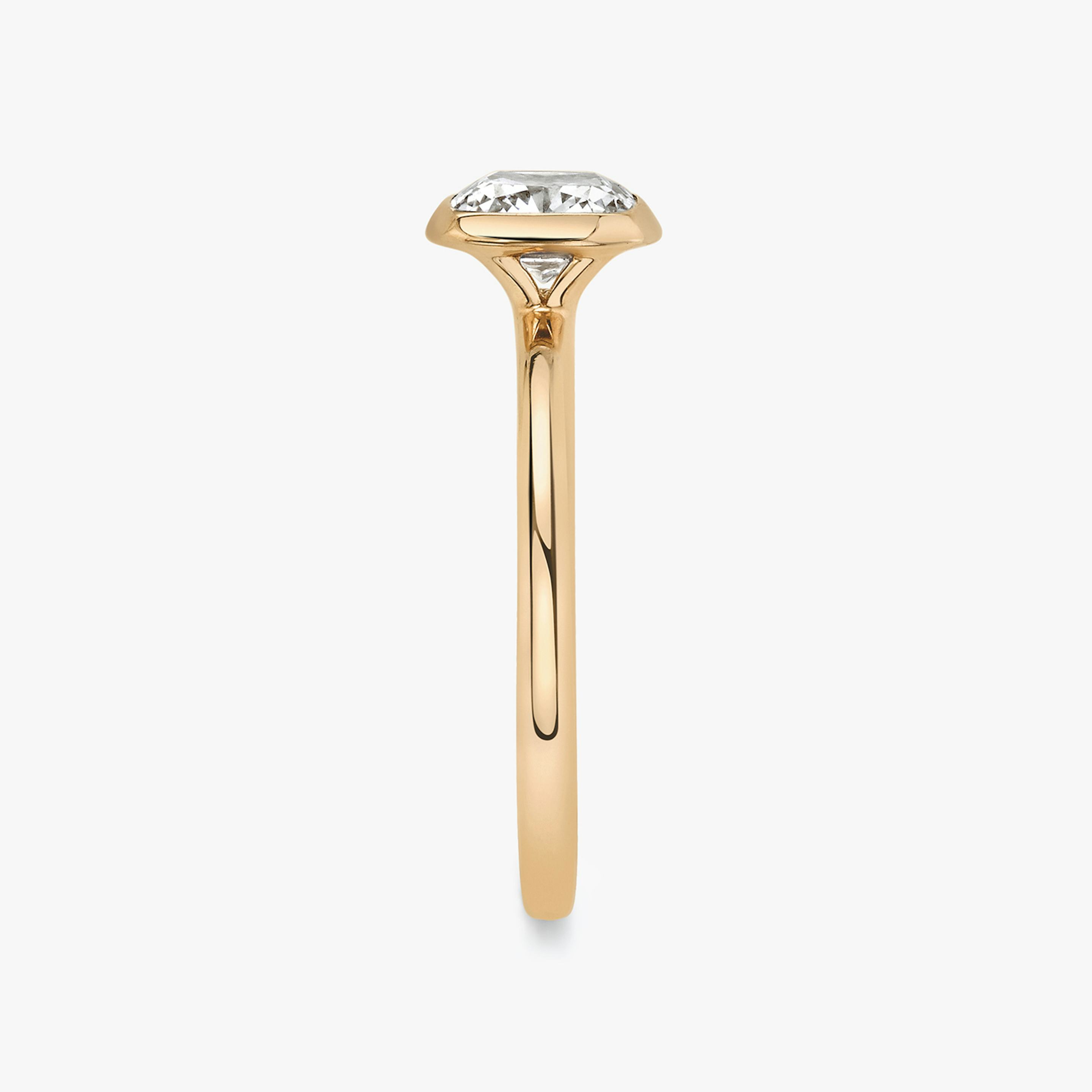 The Signature Bezel | Pavé Cushion | 14k | 14k Rose Gold | Band: Plain | Diamond orientation: vertical | Carat weight: See full inventory