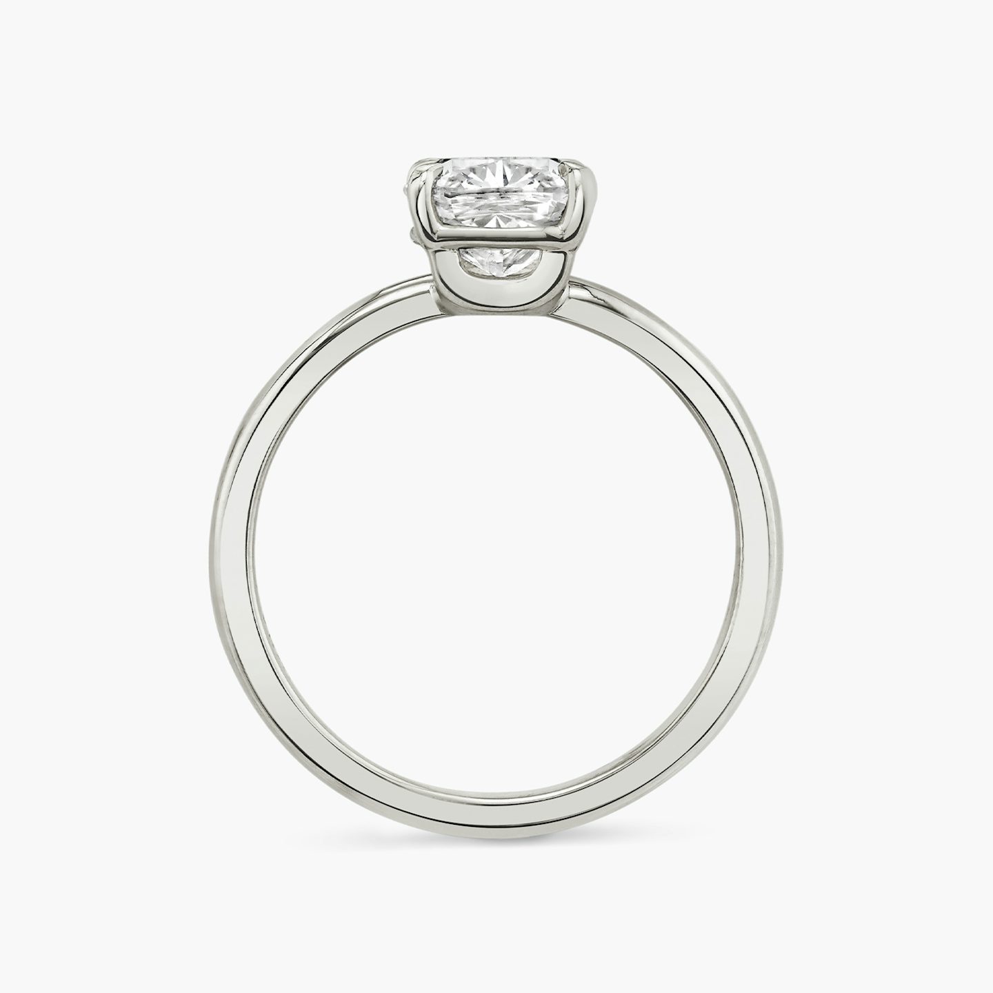 The Hover | Pavé Cushion | 18k | 18k White Gold | Band: Plain | Diamond orientation: vertical | Carat weight: See full inventory
