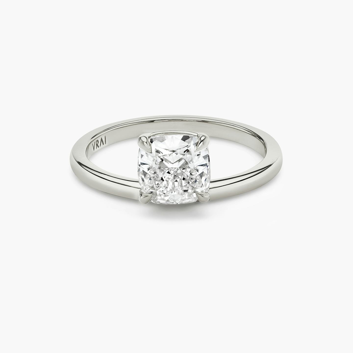 The Hover | Pavé Cushion | 18k | 18k White Gold | Band: Plain | Diamond orientation: vertical | Carat weight: See full inventory