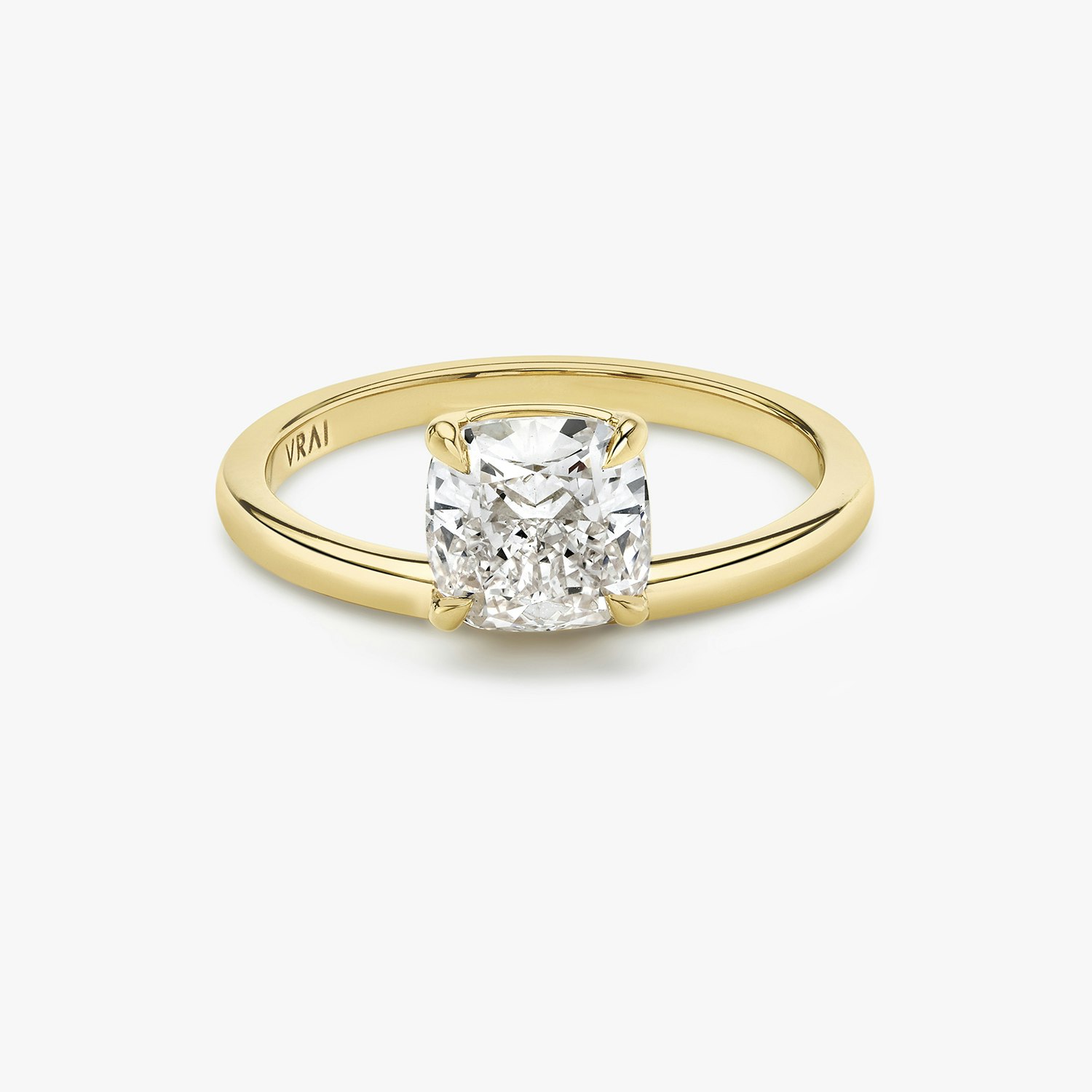 Hover Cushion Engagement Ring | 18k Yellow Gold