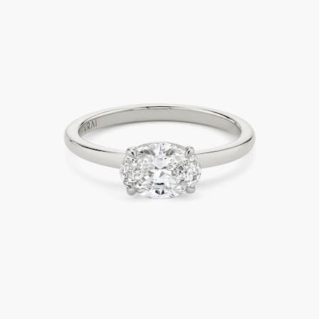 East West Oval Engagement Ring