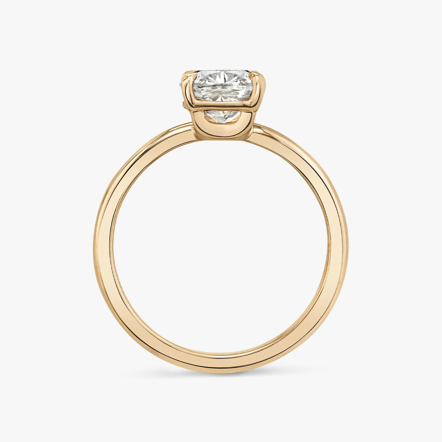 The Hover | Pavé Cushion | 14k | 14k Rose Gold | Band: Plain | Diamond orientation: vertical | Carat weight: See full inventory