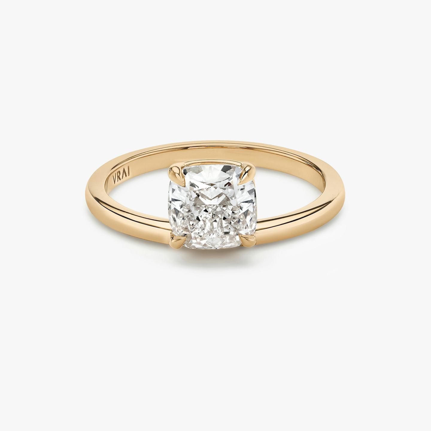 The Hover | Pavé Cushion | 14k | 14k Rose Gold | Band: Plain | Diamond orientation: vertical | Carat weight: See full inventory