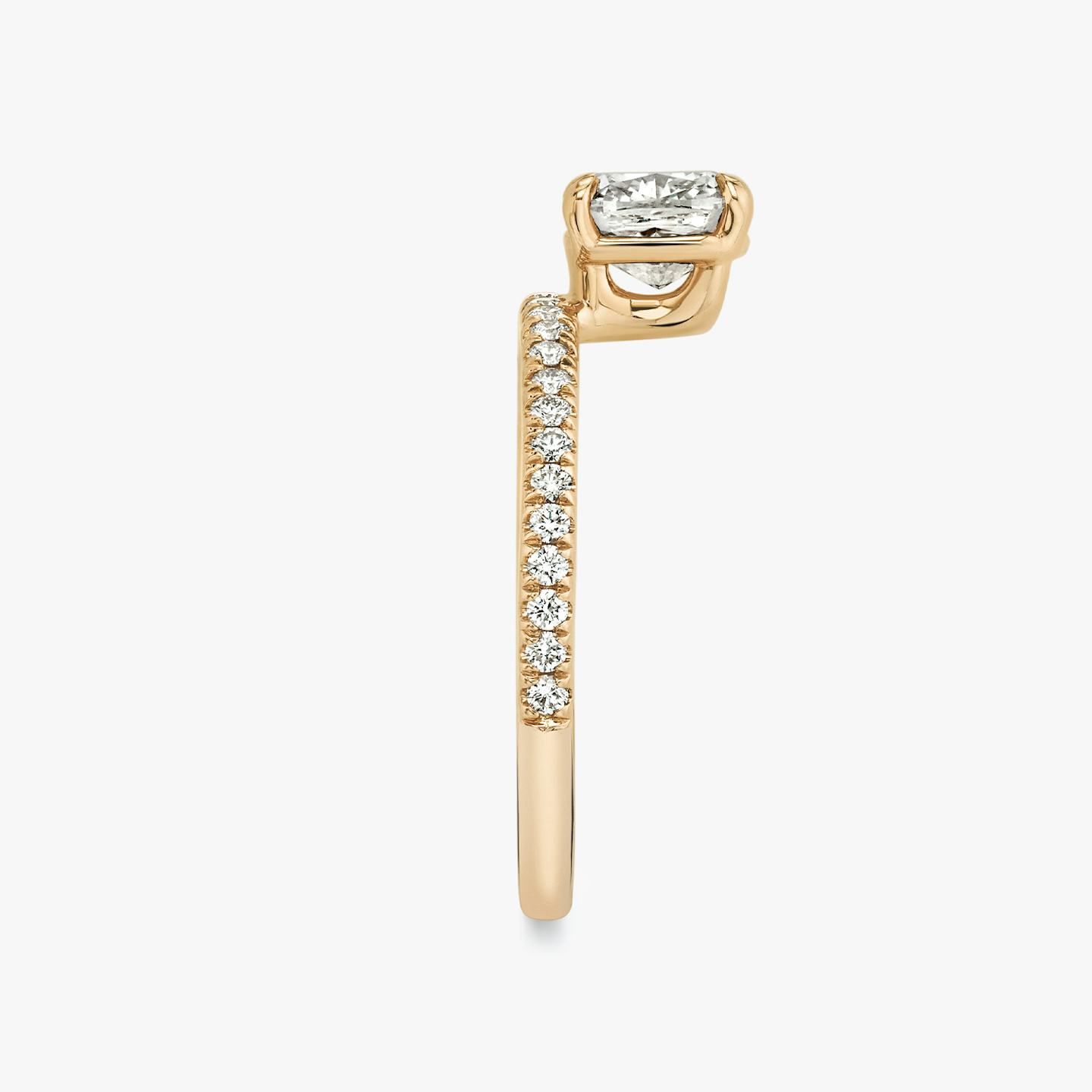 The Hover | Pavé Cushion | 14k | 14k Rose Gold | Band: Pavé | Diamond orientation: vertical | Carat weight: See full inventory