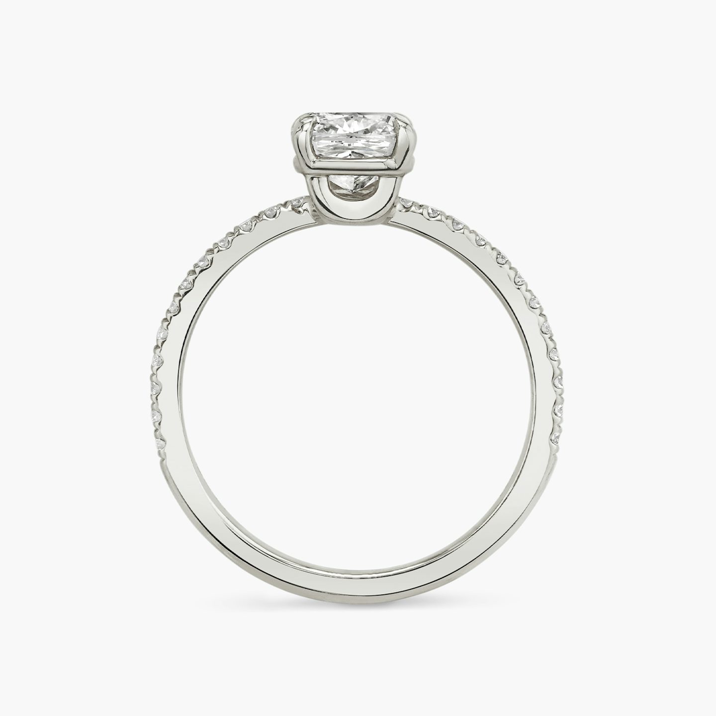 The Hover | Pavé Cushion | 18k | 18k White Gold | Band: Pavé | Diamond orientation: vertical | Carat weight: See full inventory