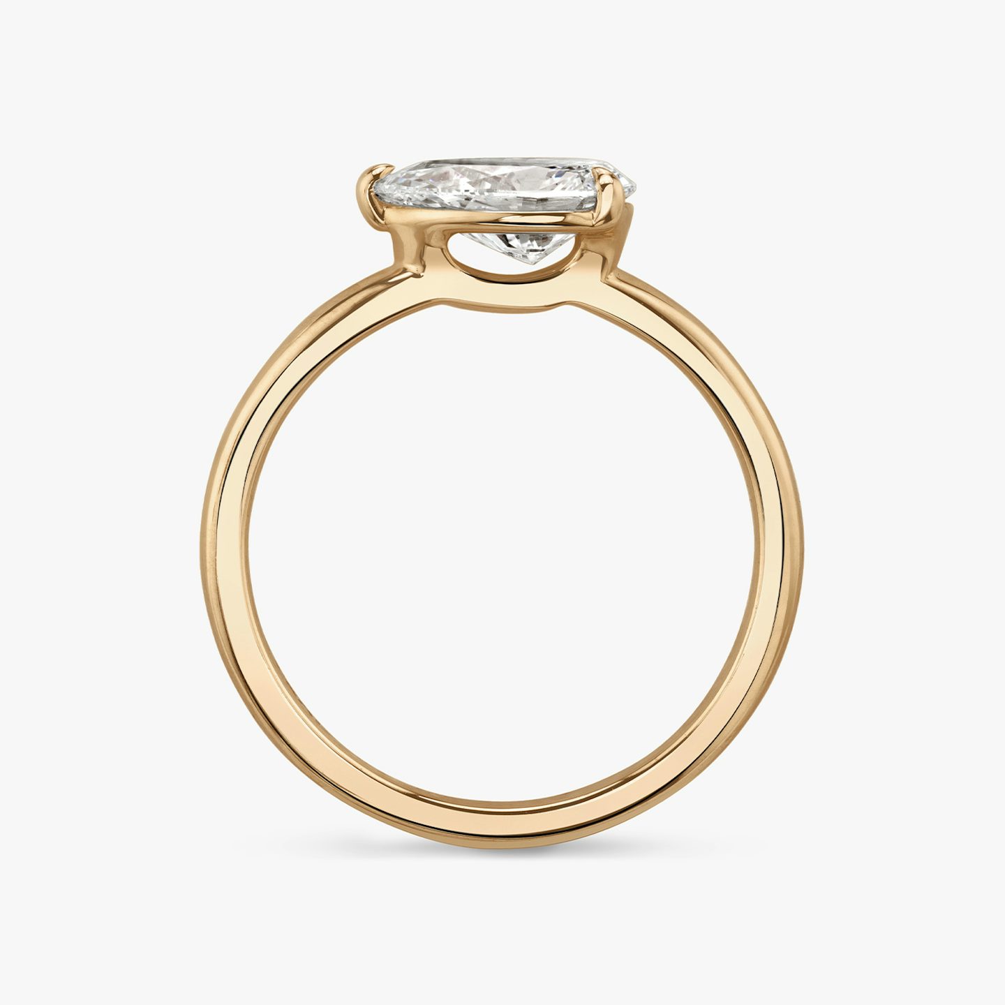 The Signature | Pear | 14k | 14k Rose Gold | Band: Plain | Band width: Standard | Diamond orientation: Horizontal | Setting style: Plain | Carat weight: See full inventory
