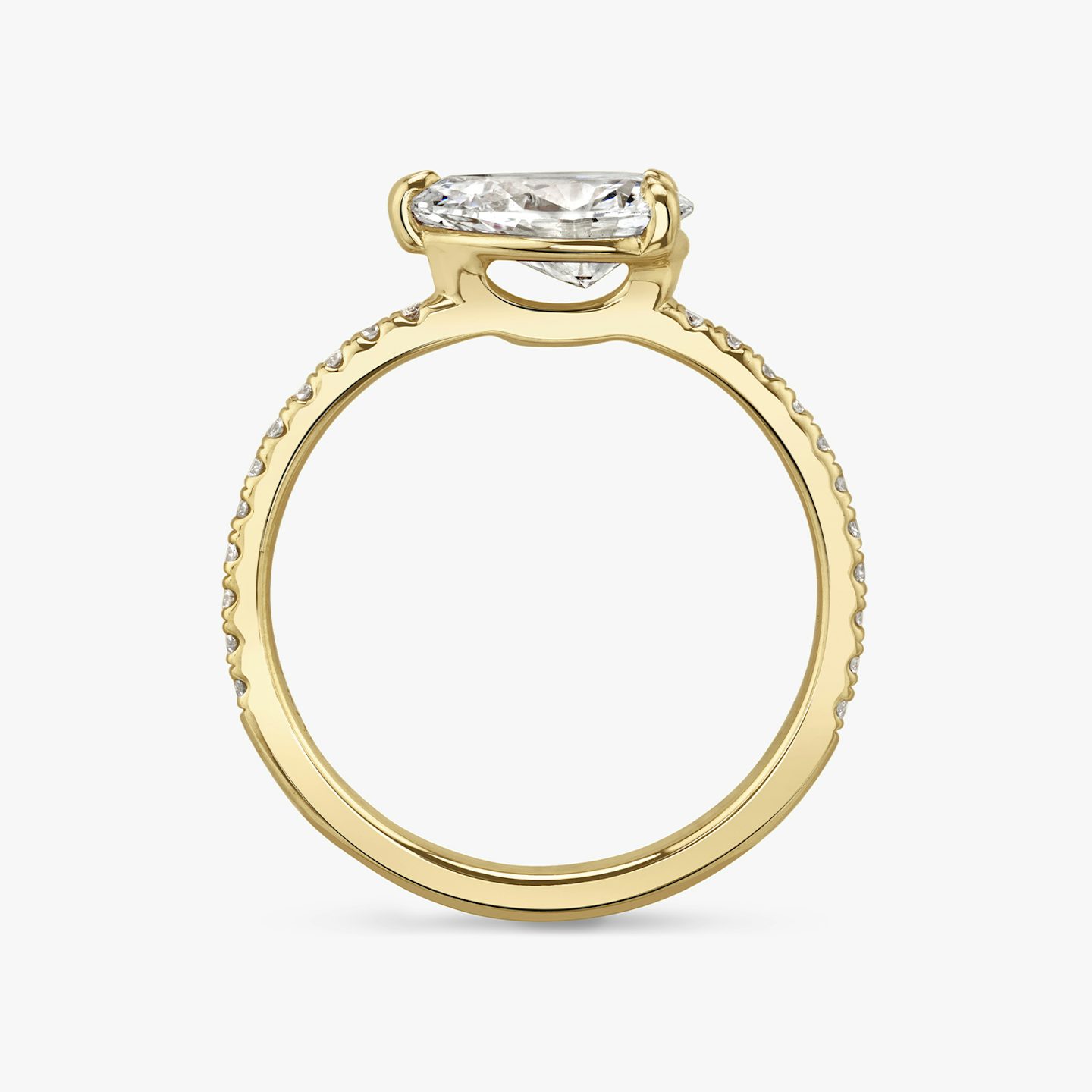 The Signature | Pear | 18k | 18k Yellow Gold | Band width: Standard | Band: Pavé | Setting style: Plain | Diamond orientation: Horizontal | Carat weight: See full inventory