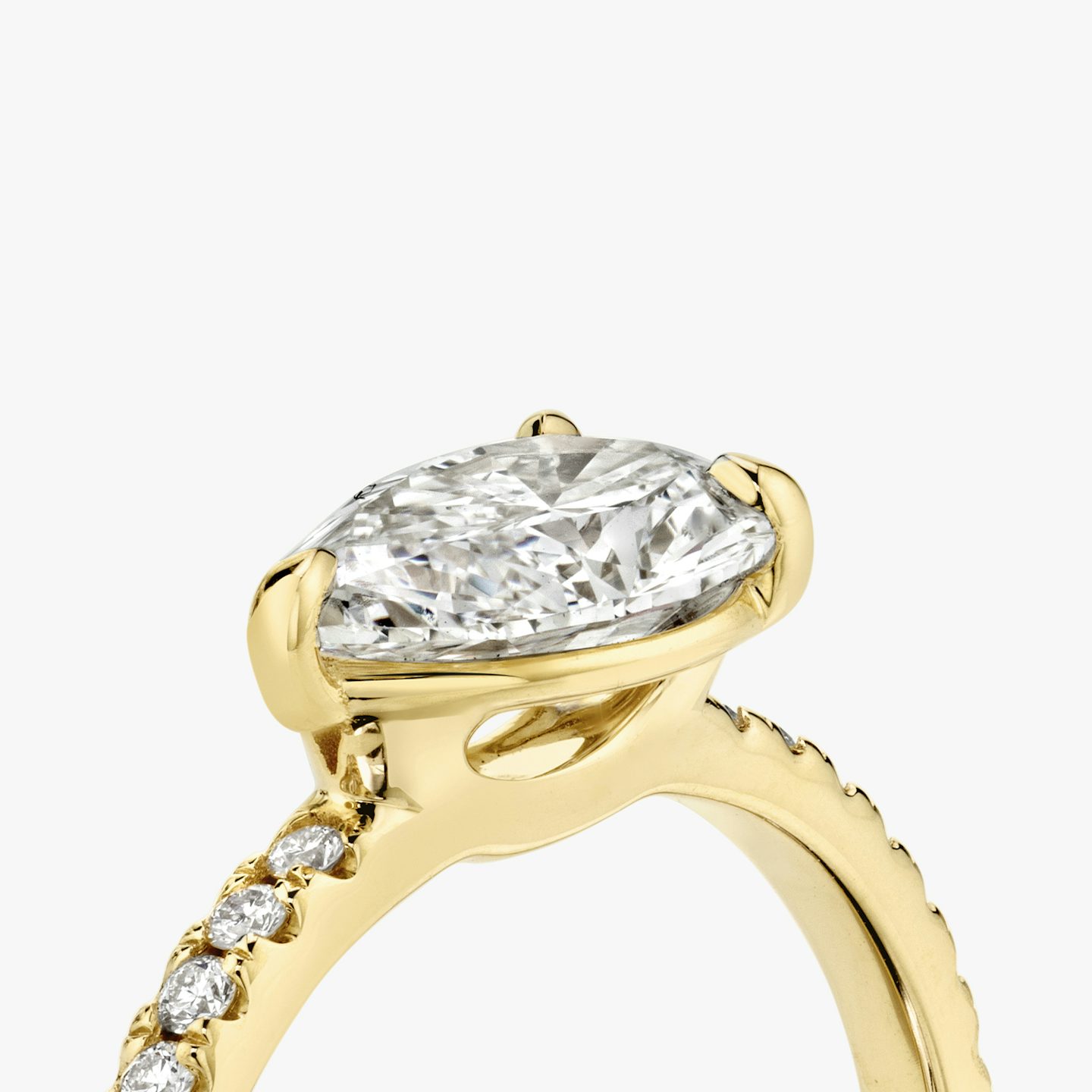 The Signature | Pear | 18k | 18k Yellow Gold | Band width: Standard | Band: Pavé | Setting style: Plain | Diamond orientation: Horizontal | Carat weight: See full inventory
