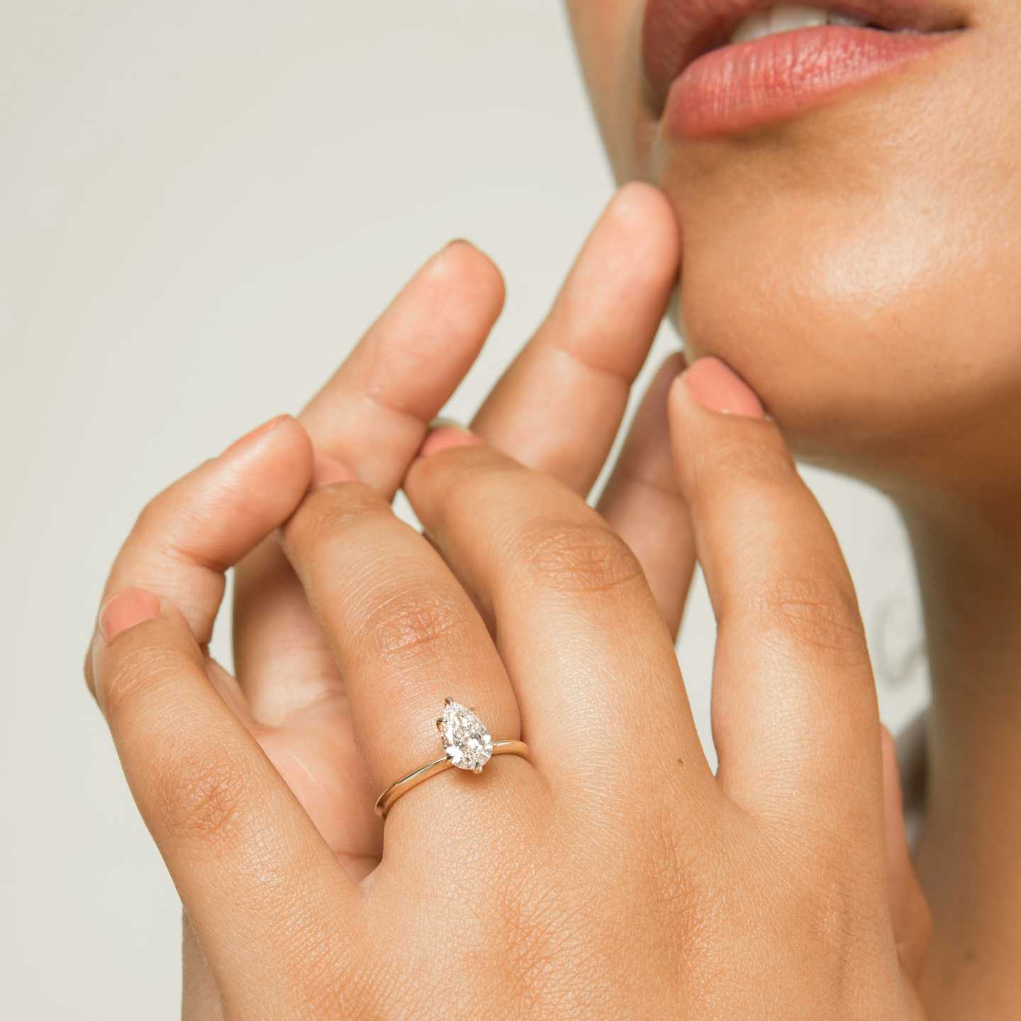 Closeup image of Knife Edge Engagement Ring