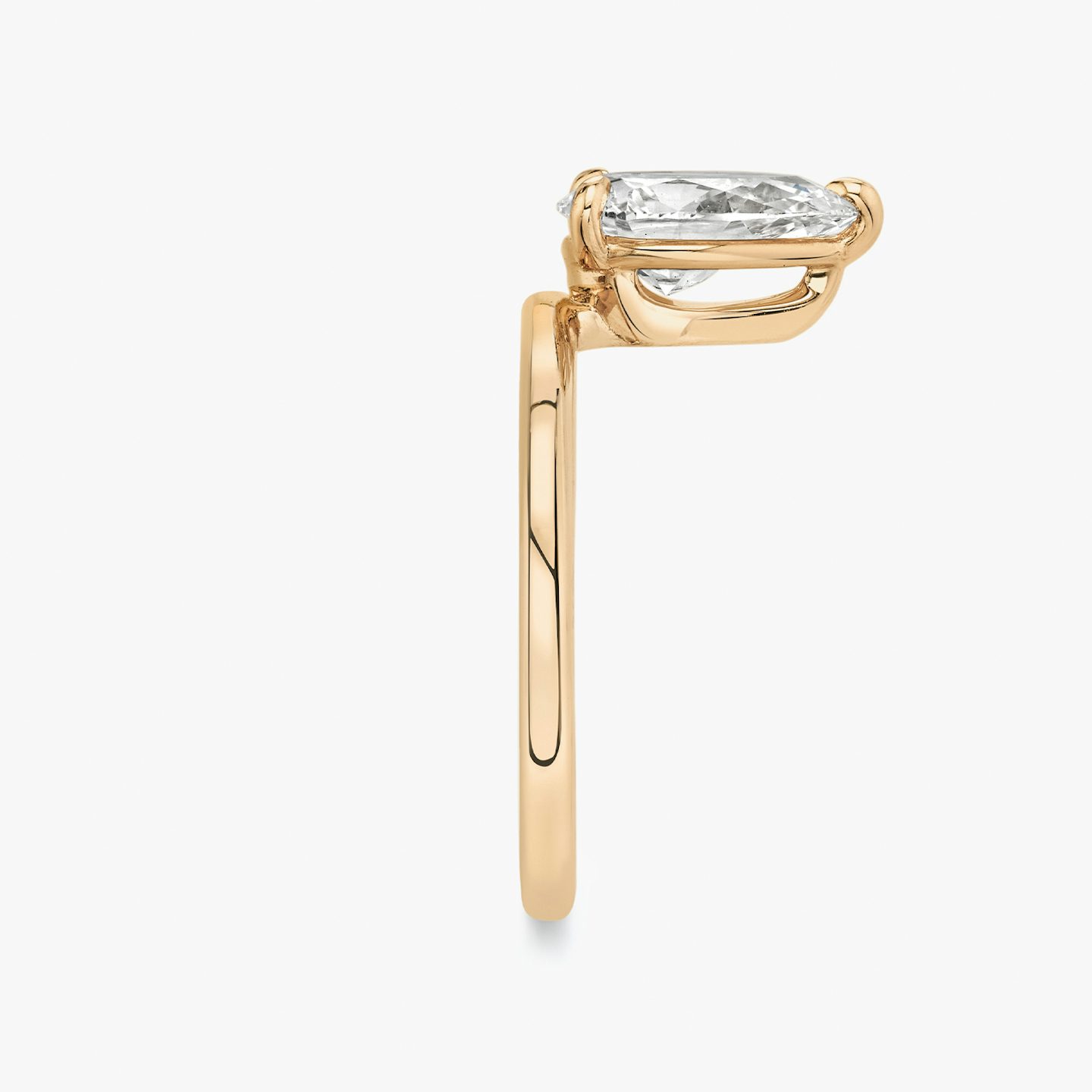 The Hover | Pear | 14k | 14k Rose Gold | Band: Plain | Diamond orientation: vertical | Carat weight: See full inventory