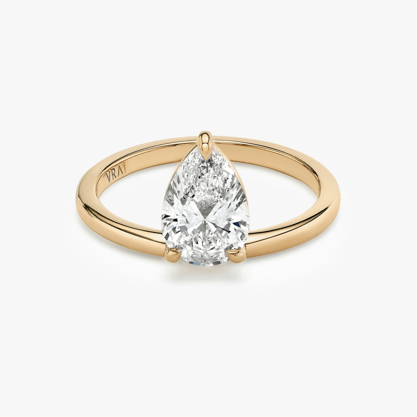 The Hover | Pear | 14k | 14k Rose Gold | Band: Plain | Diamond orientation: vertical | Carat weight: See full inventory