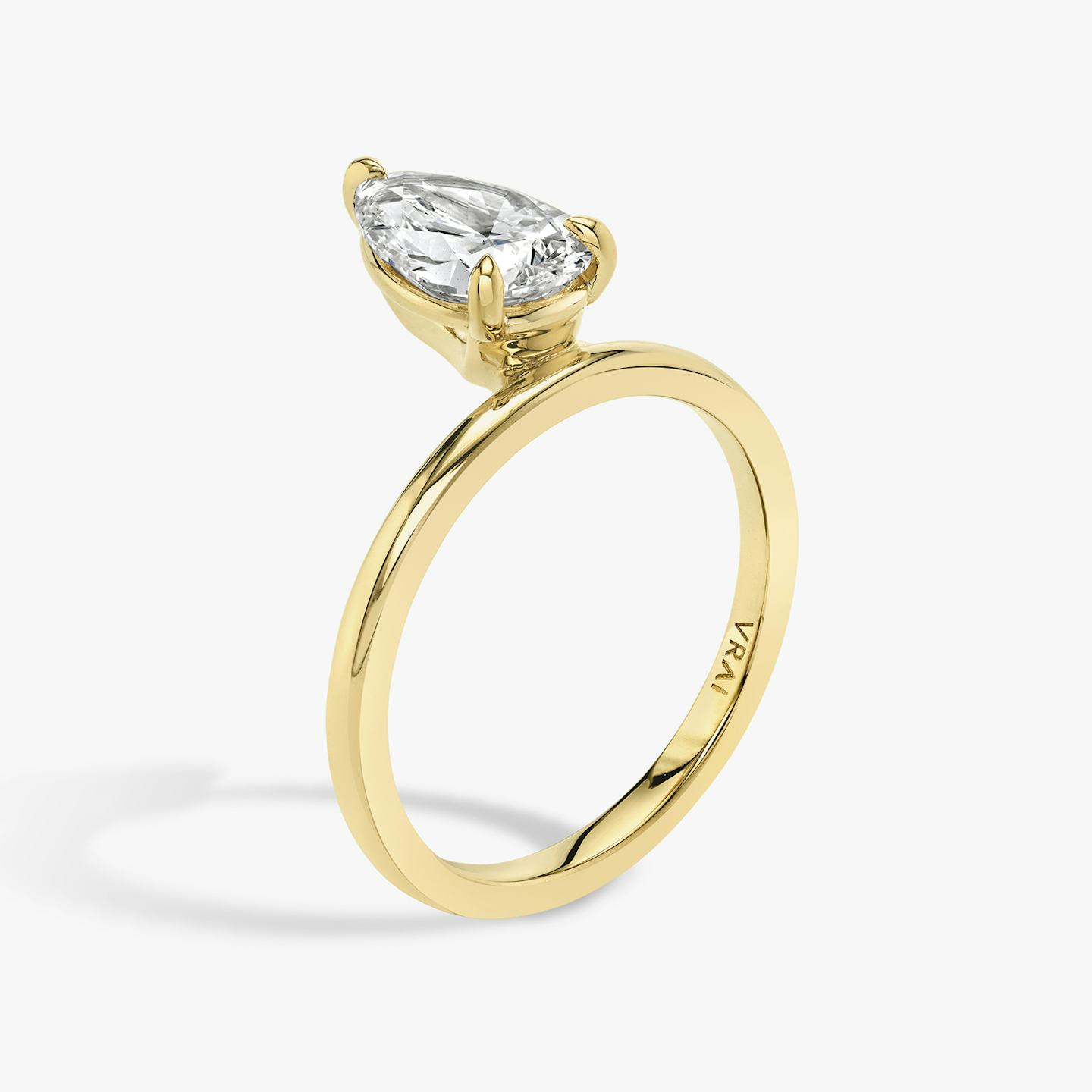 The Hover | Pear | 18k | 18k Yellow Gold | Band: Plain | Diamond orientation: vertical | Carat weight: See full inventory