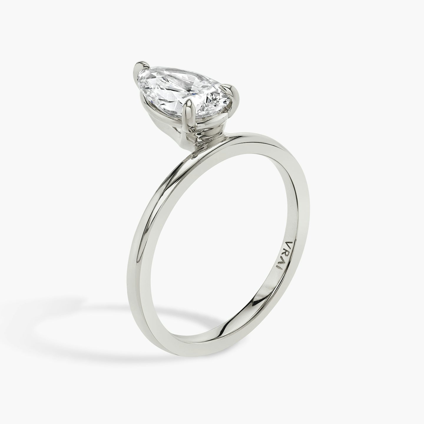 The Hover | Pear | 18k | 18k White Gold | Band: Plain | Diamond orientation: vertical | Carat weight: See full inventory