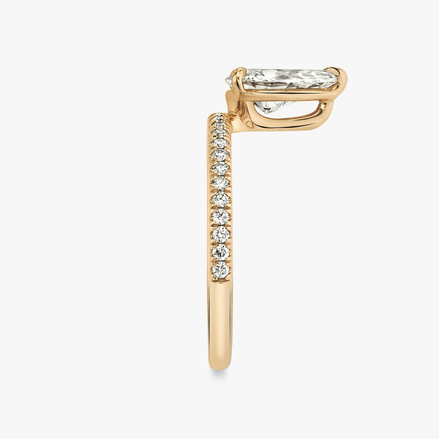 The Hover | Pear | 14k | 14k Rose Gold | Band: Pavé | Diamond orientation: vertical | Carat weight: See full inventory
