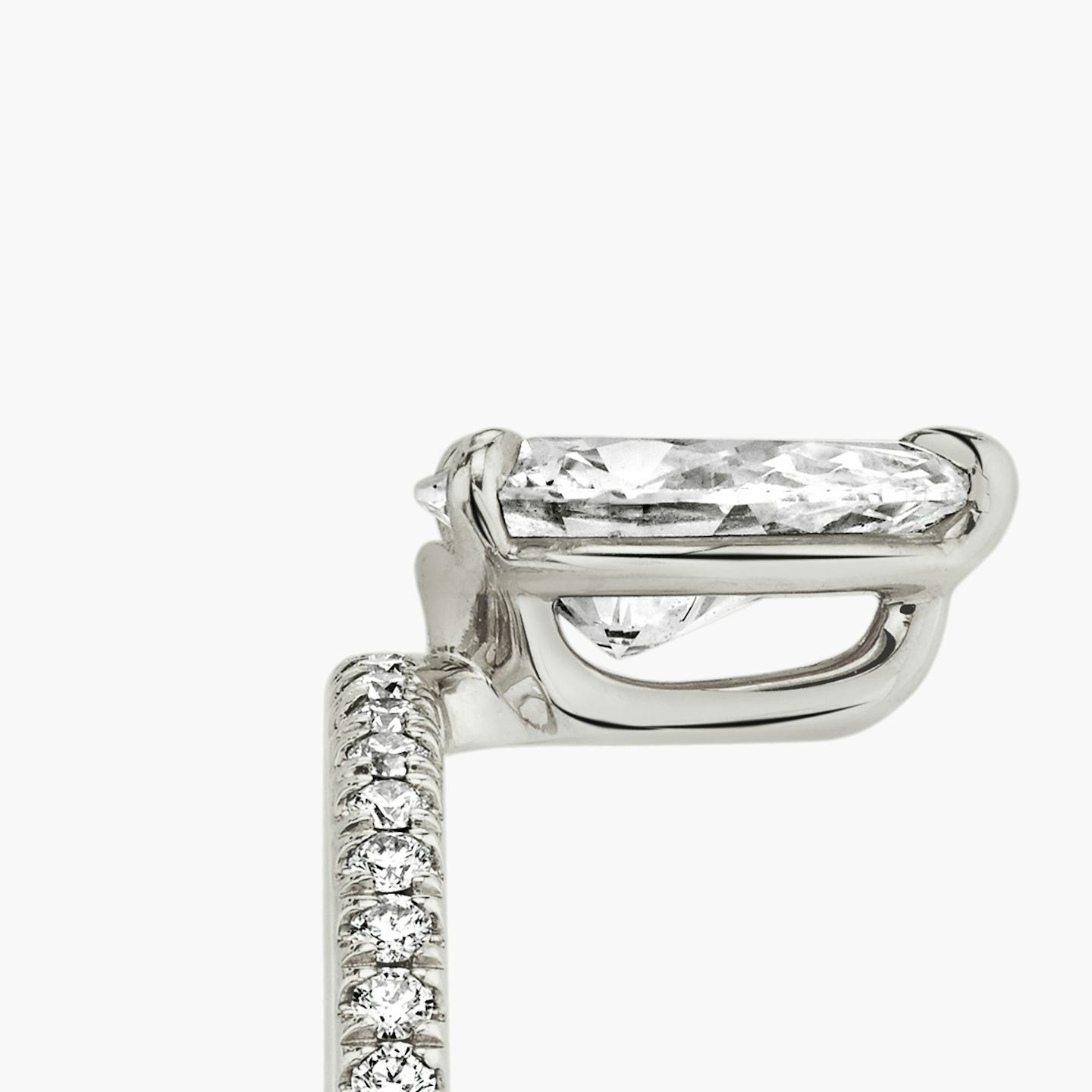 The Hover | Pear | 18k | 18k White Gold | Band: Pavé | Diamond orientation: vertical | Carat weight: See full inventory