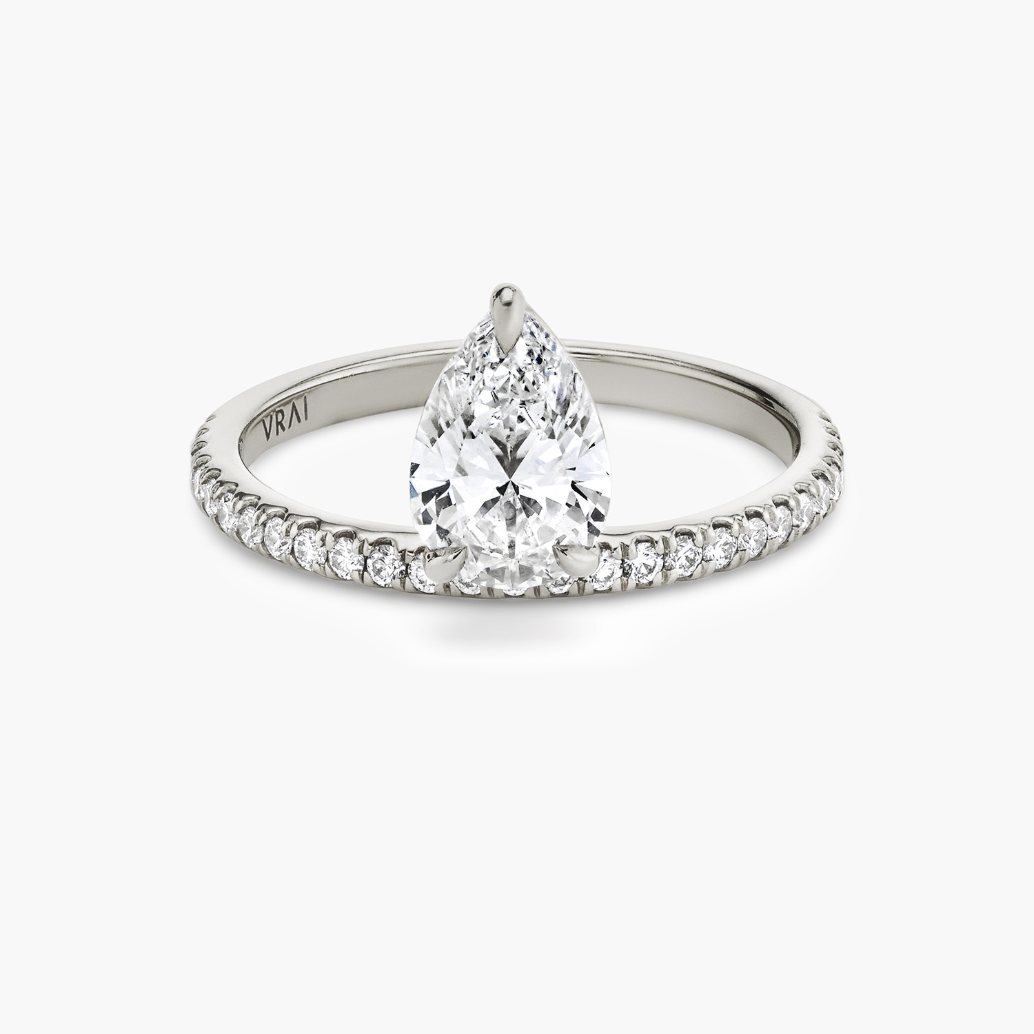 Hover Pear Engagement Ring | 18k White Gold