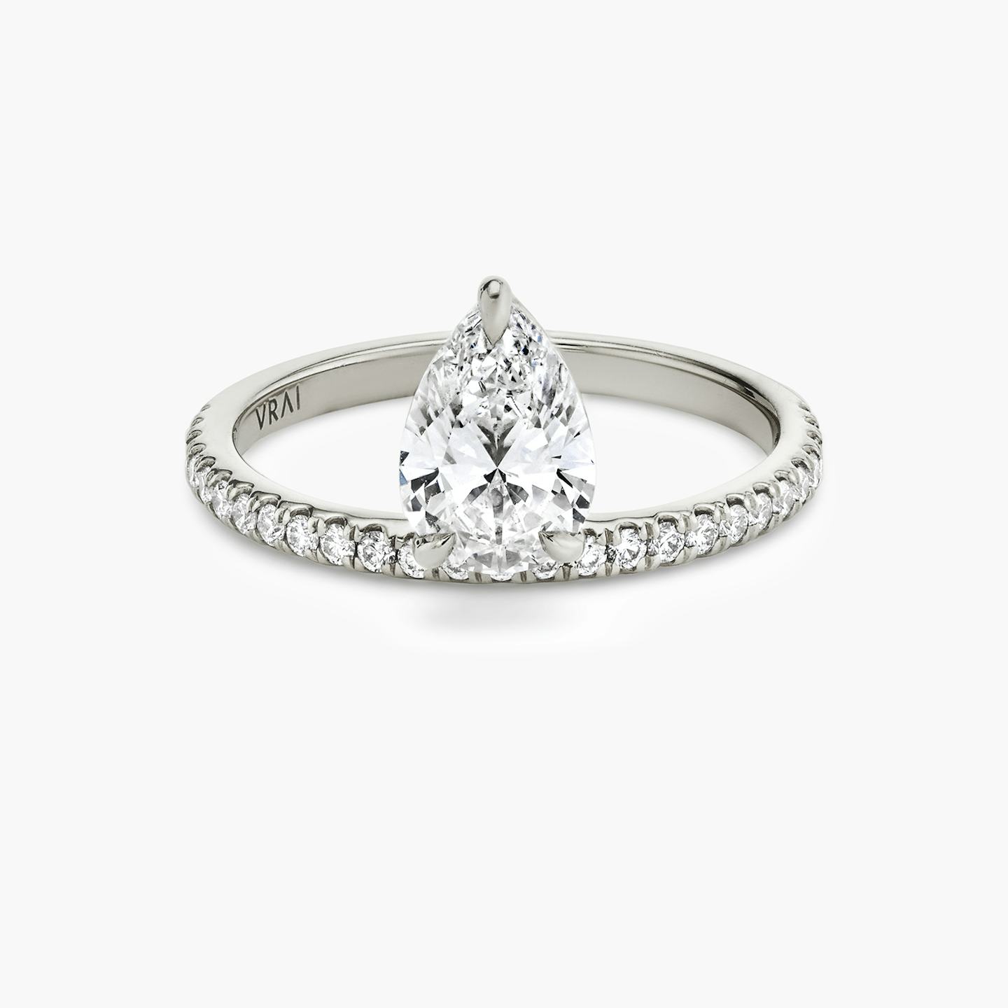 The Hover | Pear | 18k | 18k White Gold | Band: Pavé | Diamond orientation: vertical | Carat weight: See full inventory