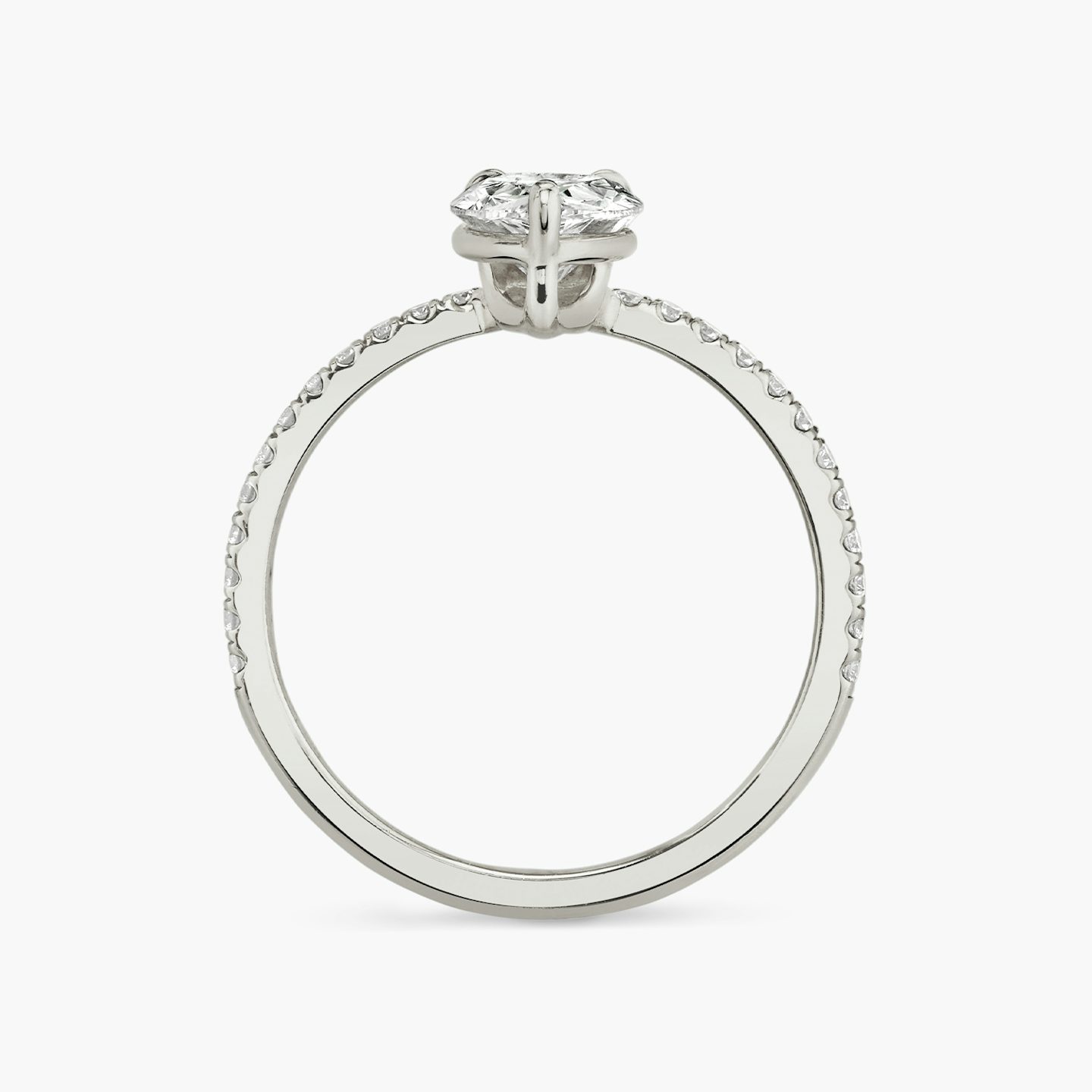 The Hover | Pear | Platinum | Band: Pavé | Diamond orientation: vertical | Carat weight: See full inventory