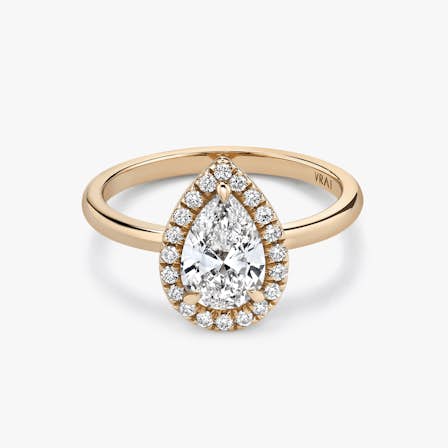 Halo Pear cut diamond ring
