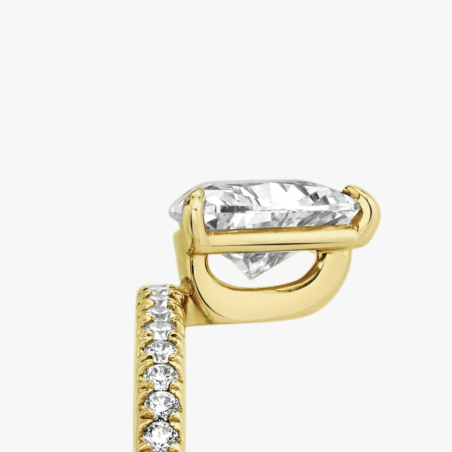 The Hover | Trillion | 18k | 18k Yellow Gold | Band: Pavé | Diamond orientation: vertical | Carat weight: See full inventory